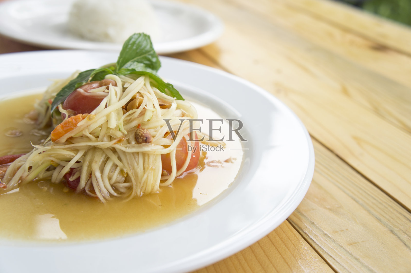 木瓜沙拉豆，泰国亚洲菜蔬菜照片摄影图片