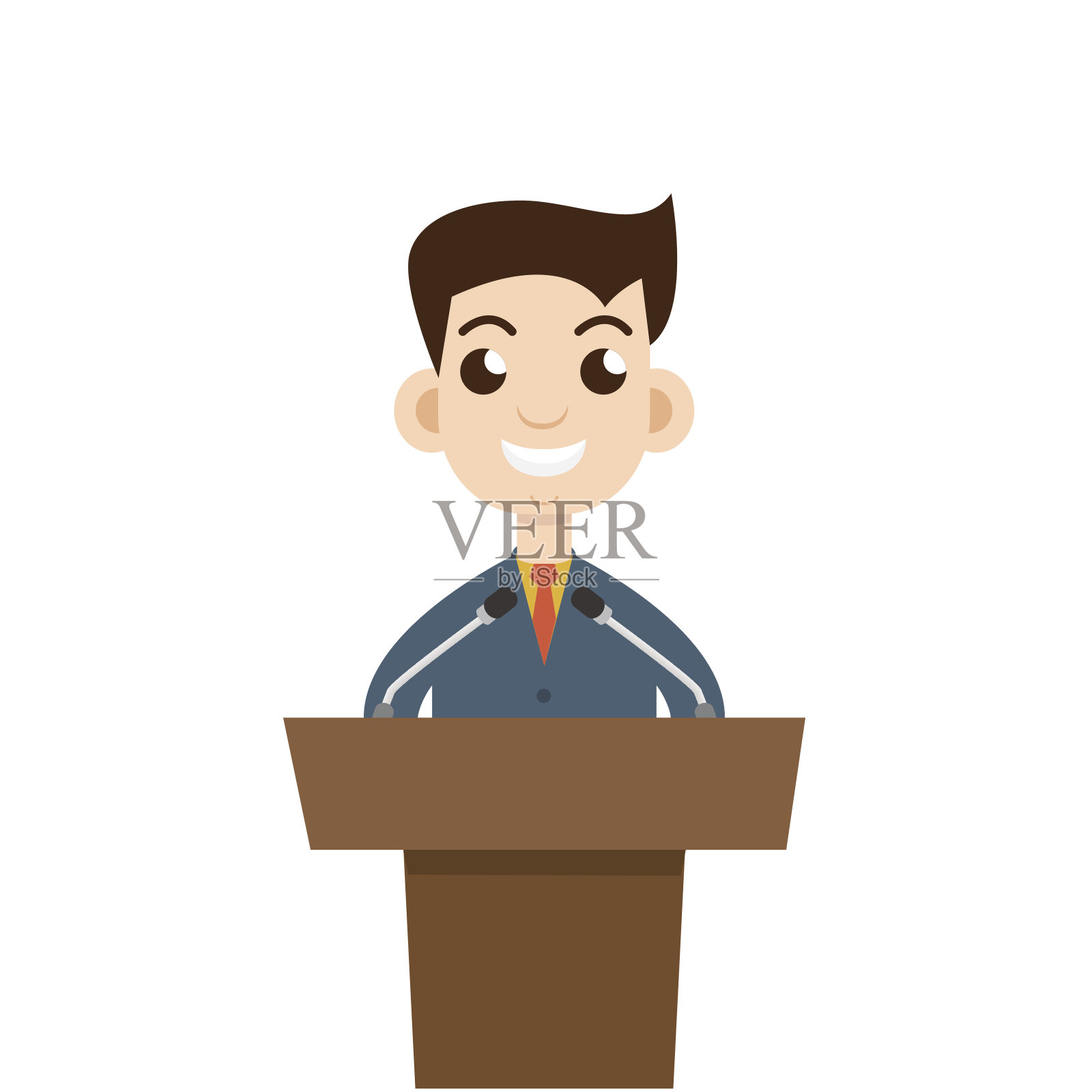 采访一位商人或政治家回答问题向量设计元素图片