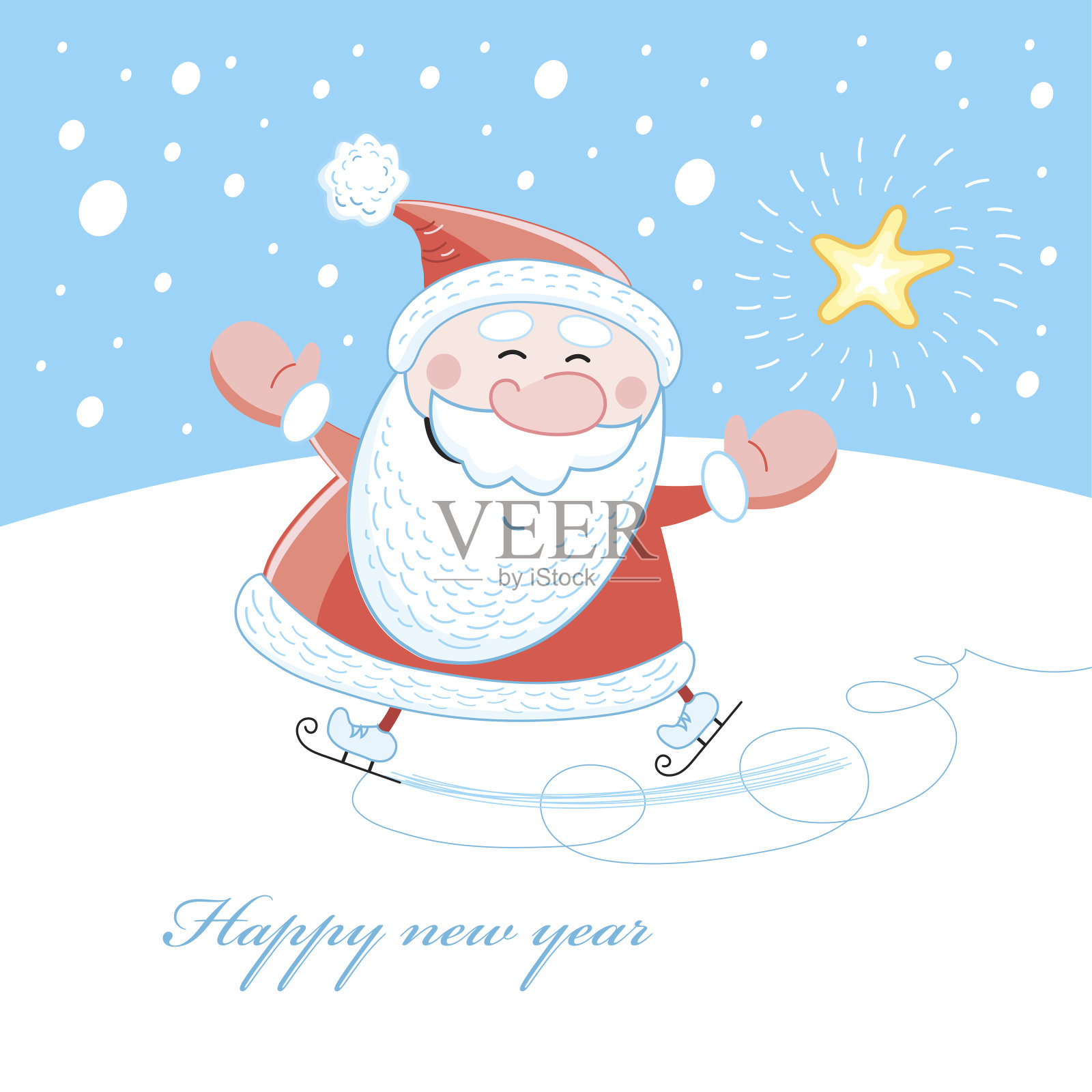 圣诞快乐贺卡与圣诞老人设计模板素材