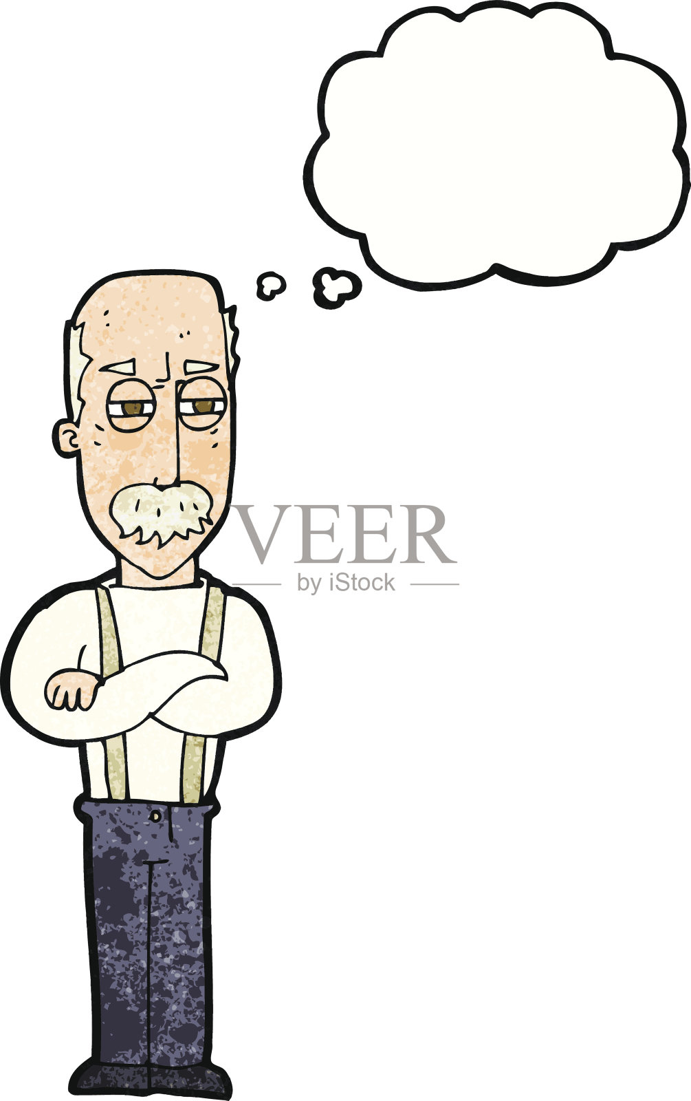 卡通用思想泡泡惹恼了老人设计元素图片