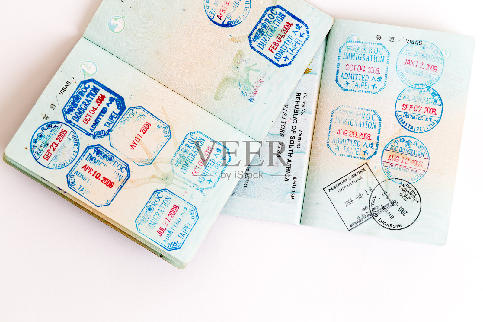 签证及护照盖章照片摄影图片