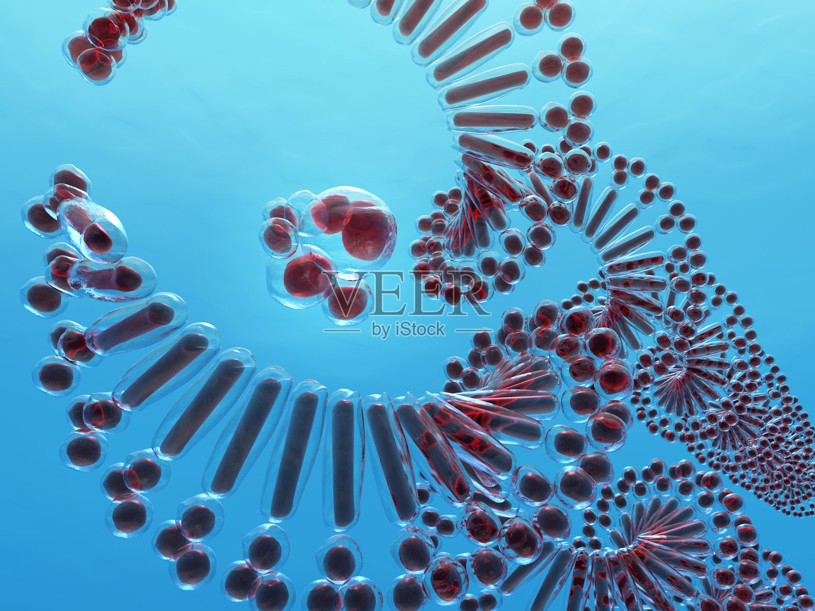 红色的DNA图像照片摄影图片