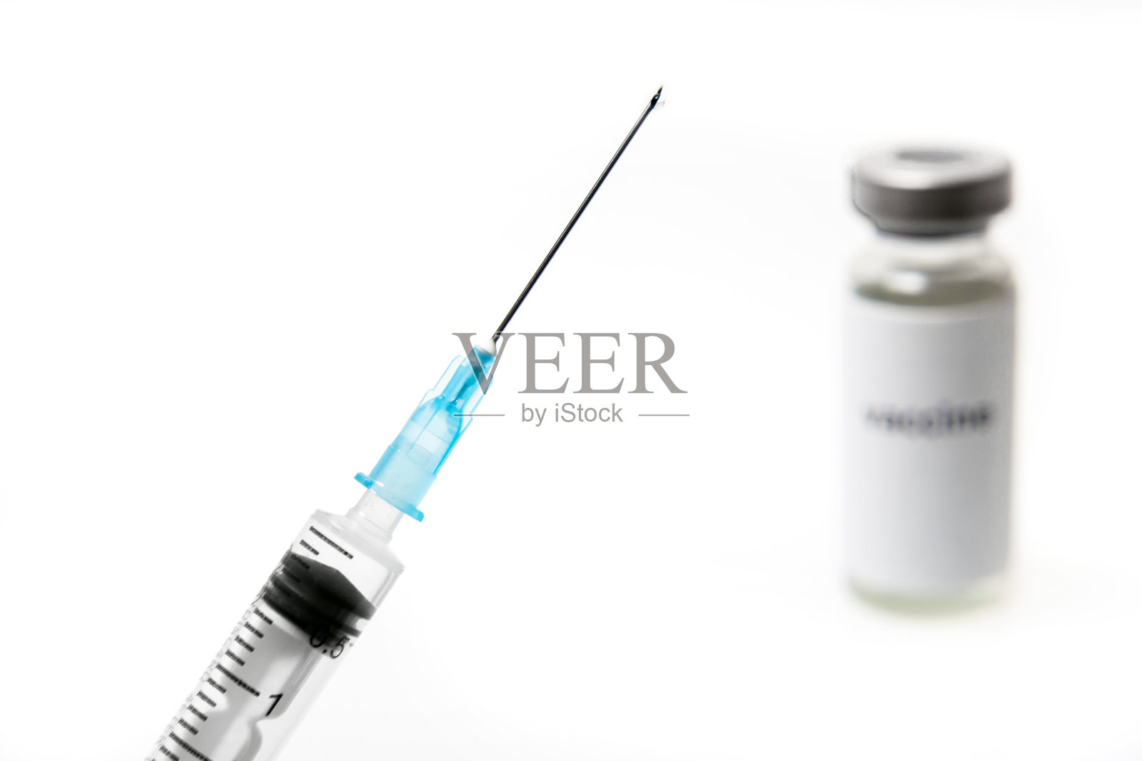 注射器和疫苗胶囊。接种疫苗。流感照片摄影图片