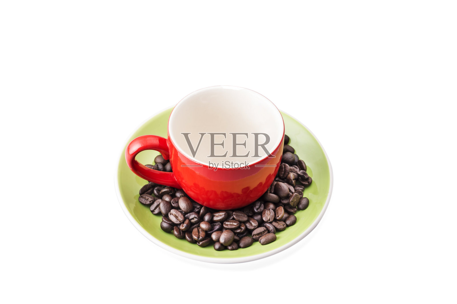 空的红咖啡杯照片摄影图片