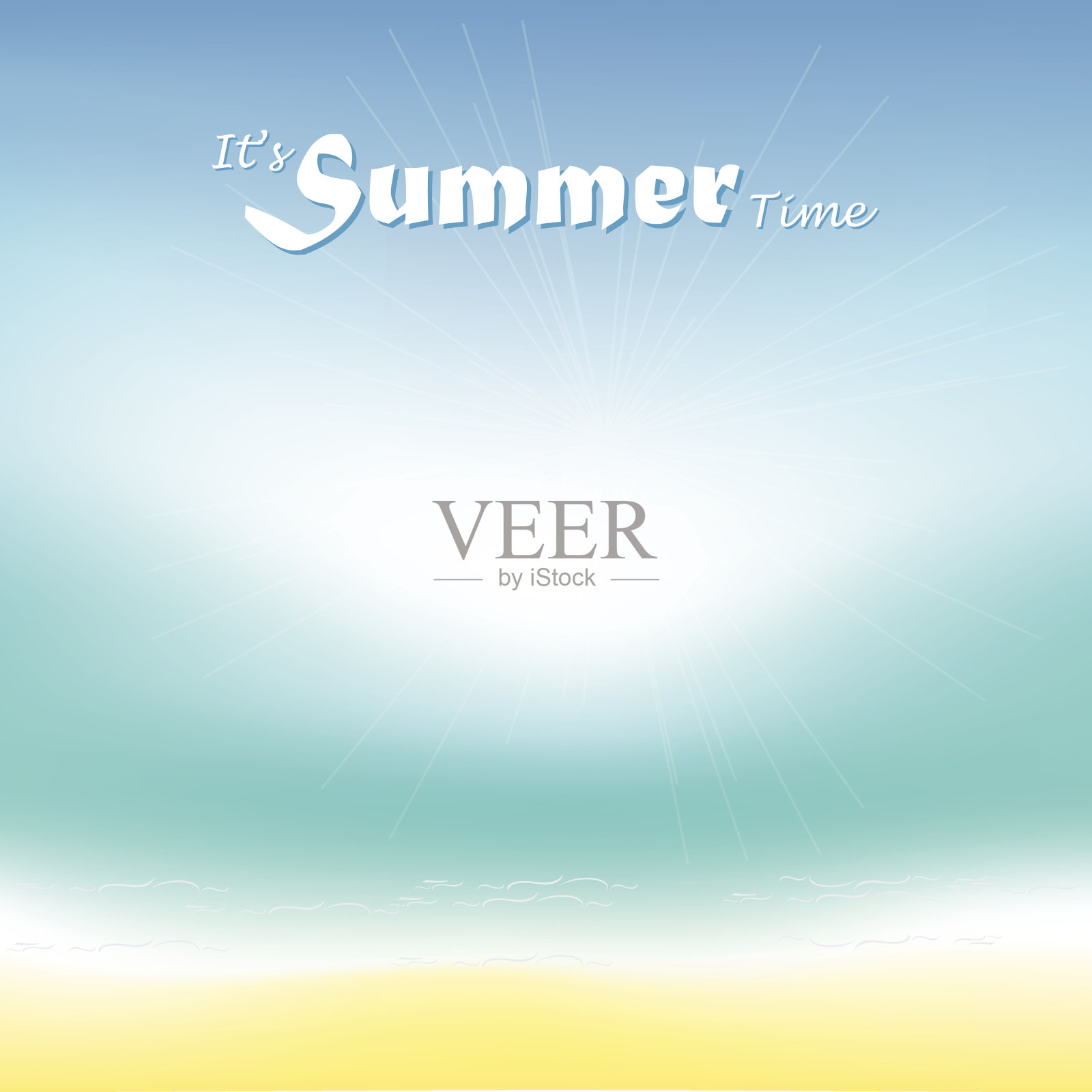 夏季海滩矢量背景插画图片素材