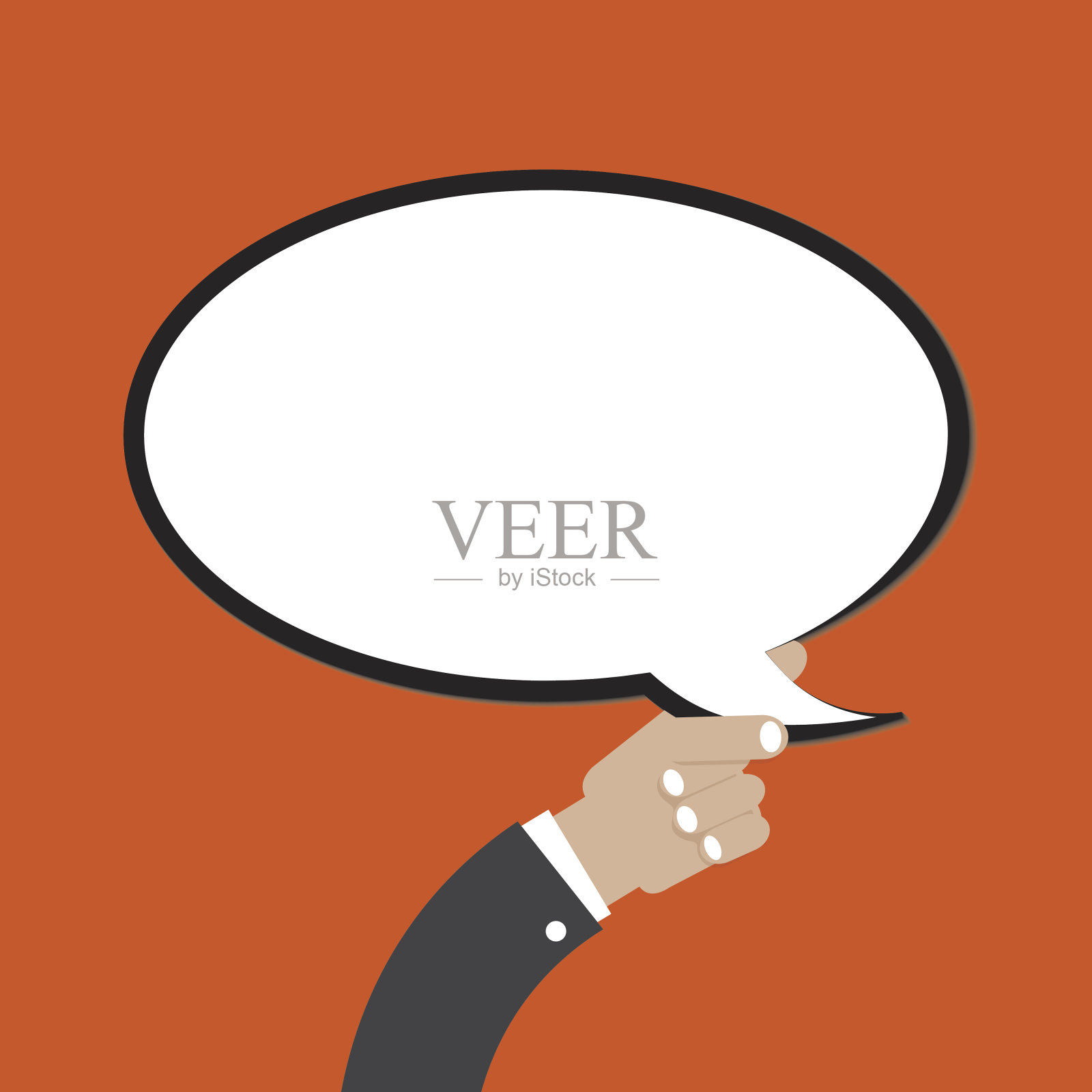 喜剧演讲泡泡在手。插画图片素材