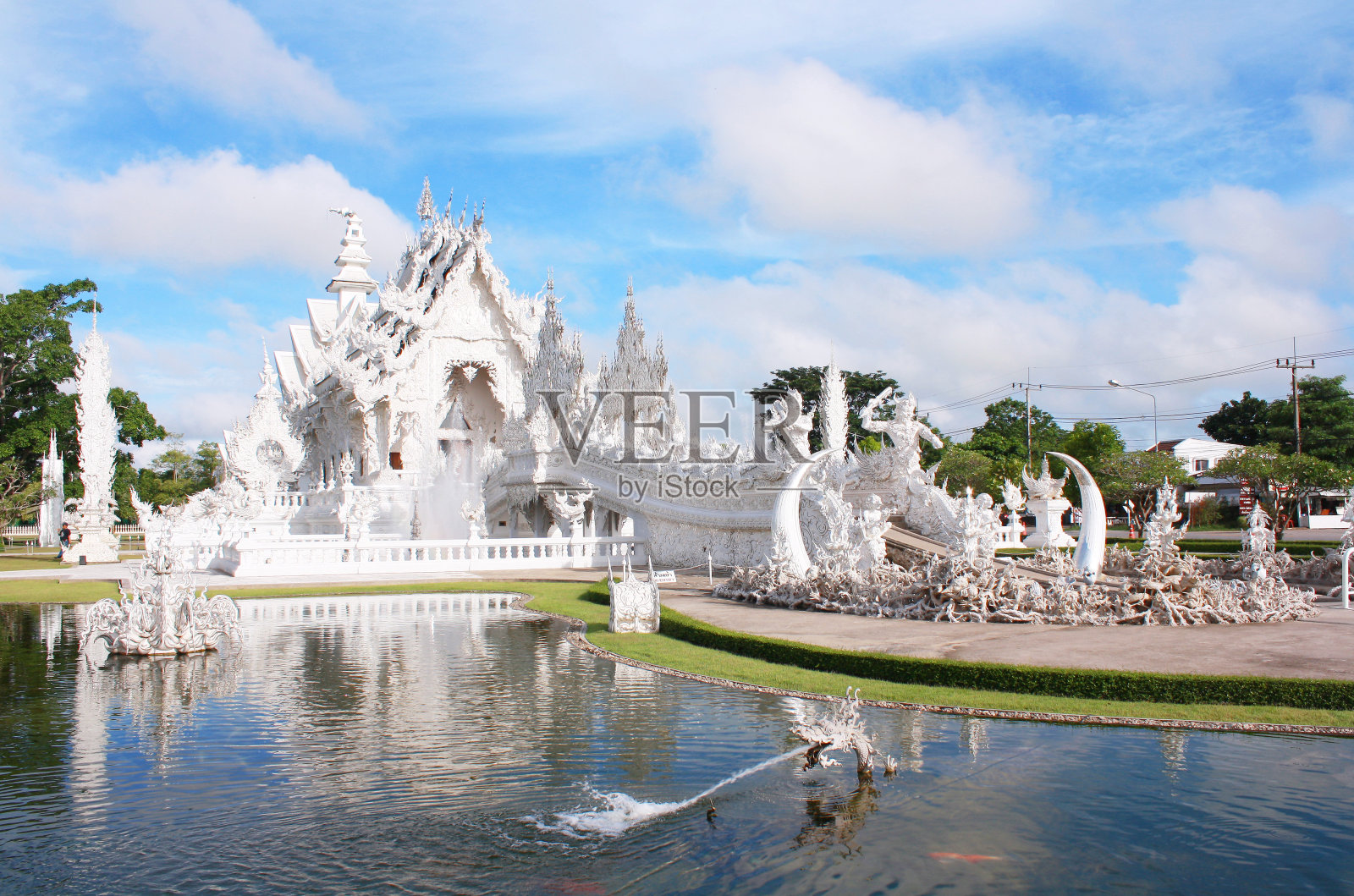 容坤寺，容坤寺，白庙，泰国清莱照片摄影图片