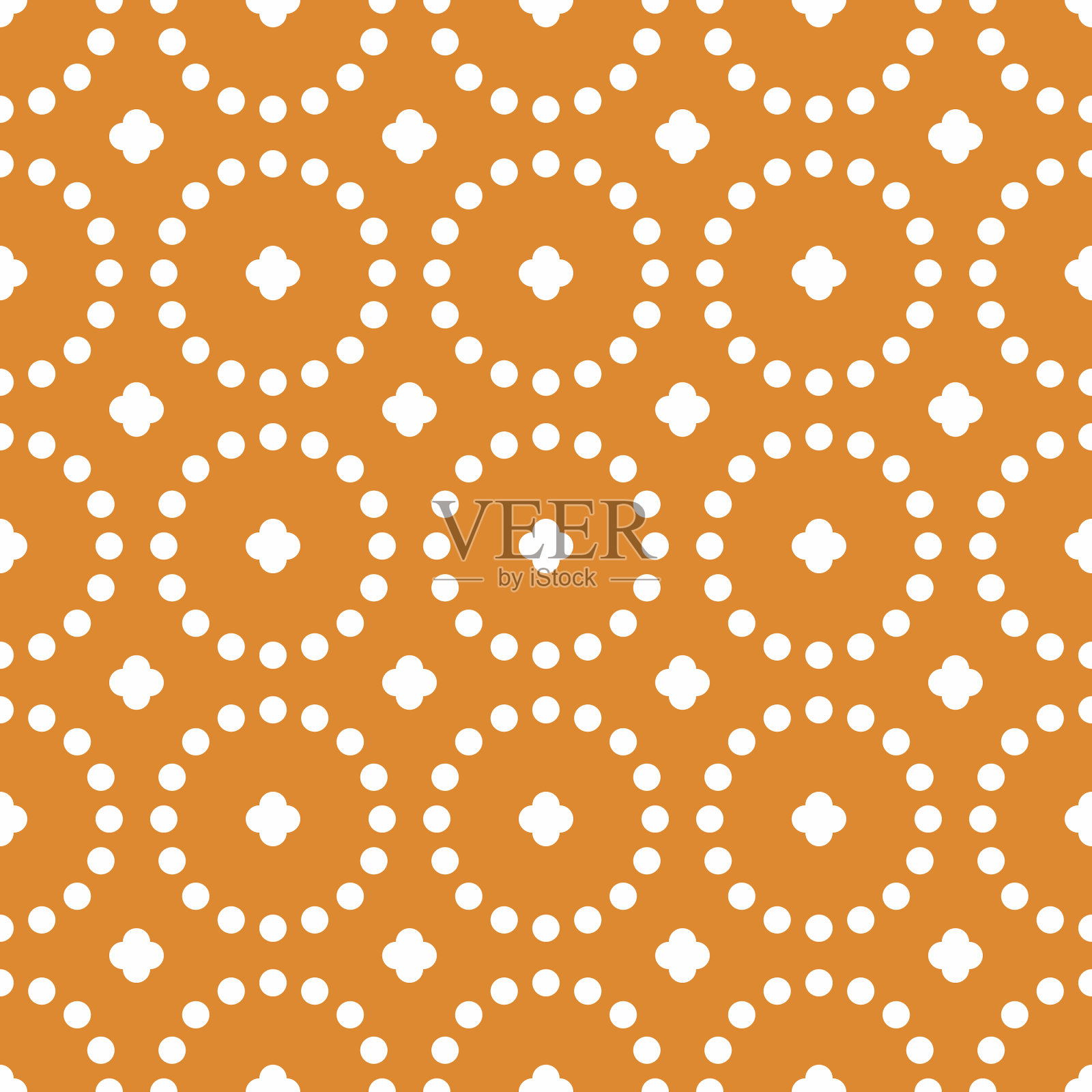 圆点的无缝花图案。插画图片素材