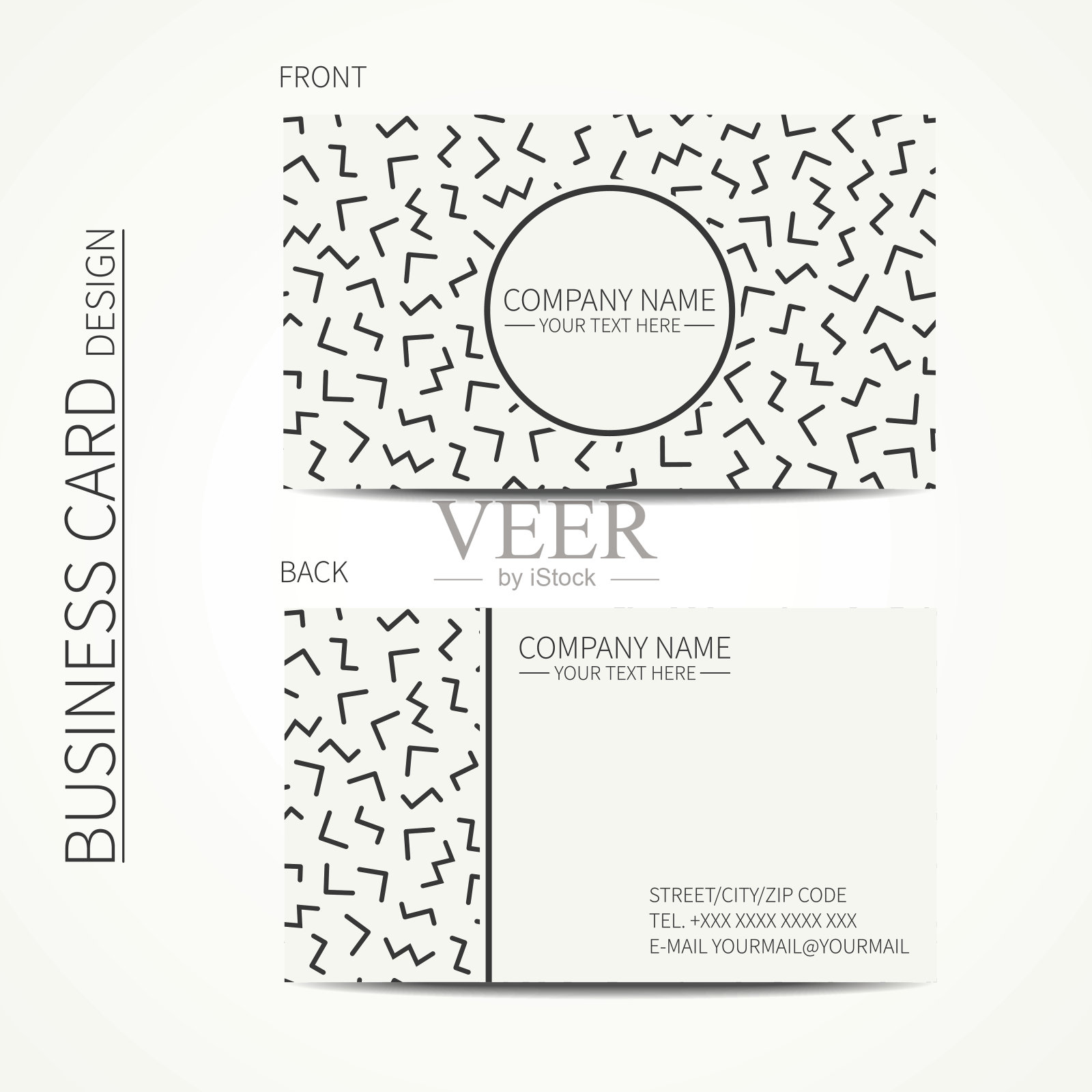 矢量名片设计。的名片。时髦的名片。设计模板素材