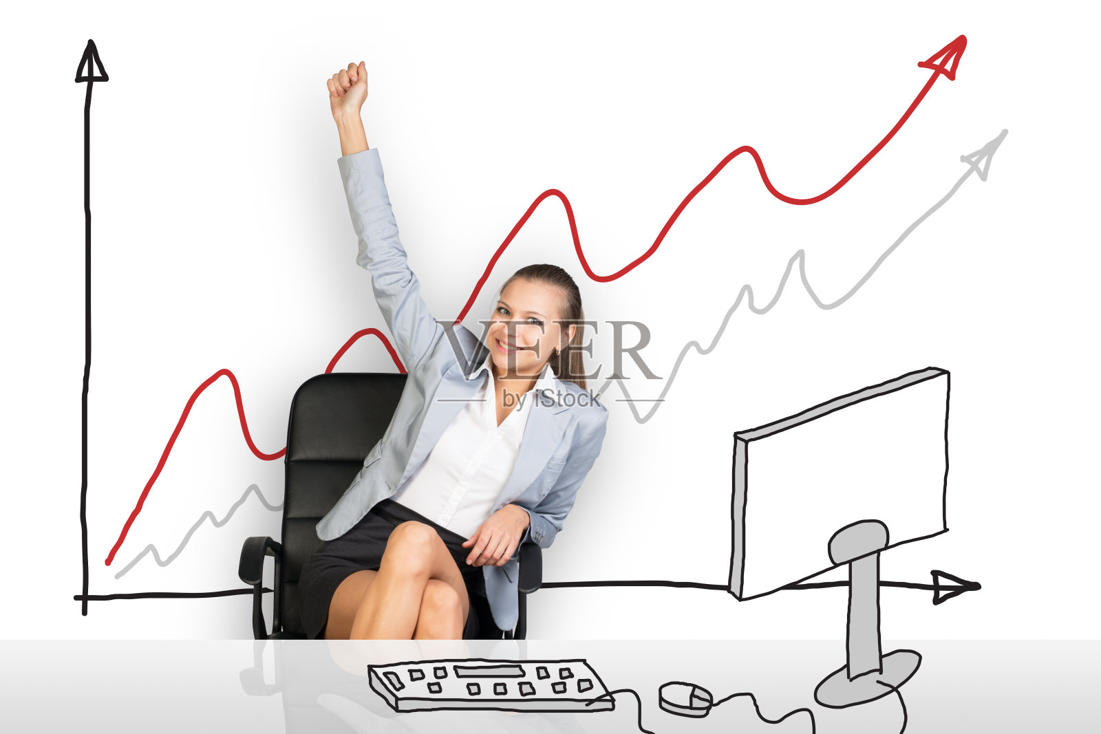 女商人坐在椅子上照片摄影图片