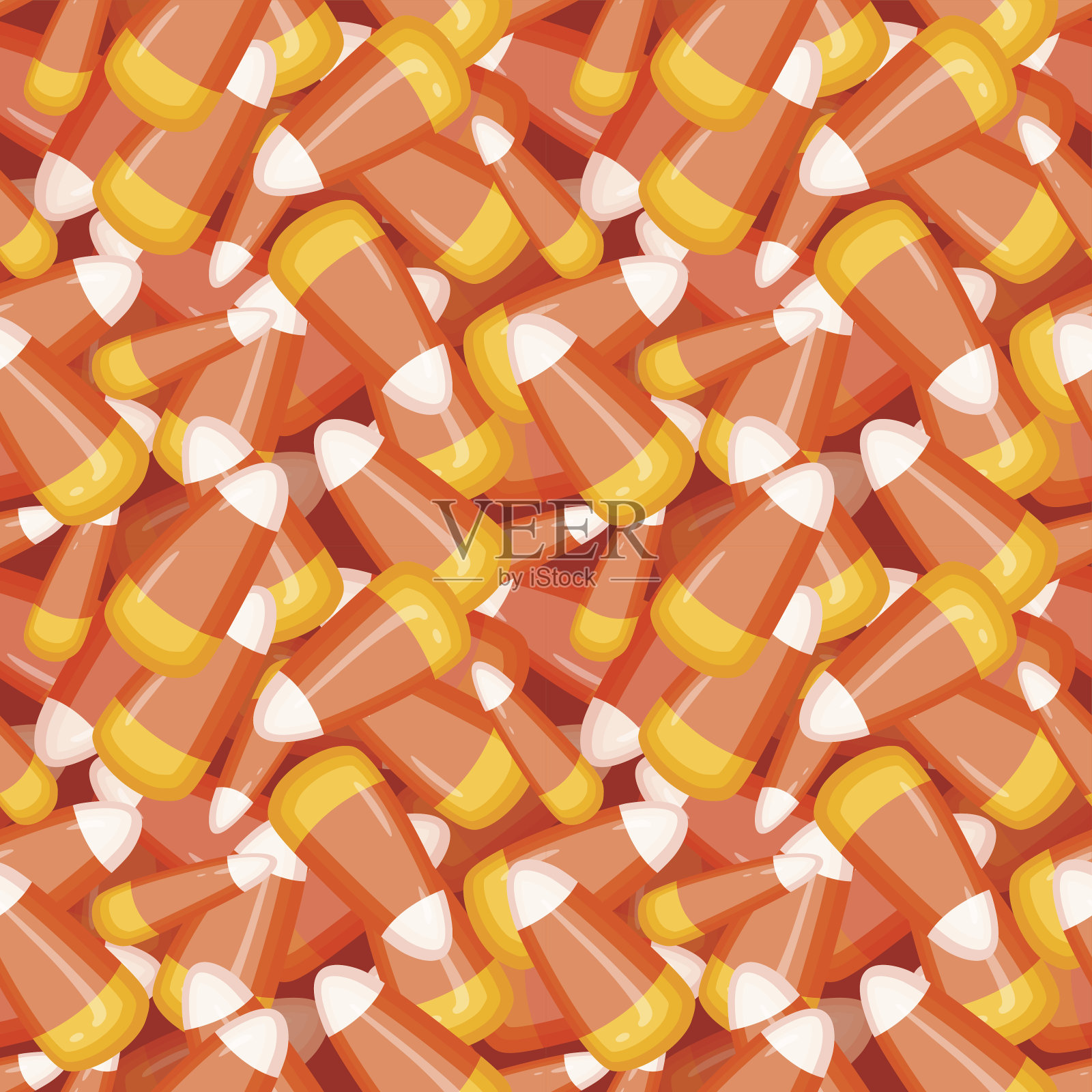 万圣节糖果玉米无缝模式插画图片素材