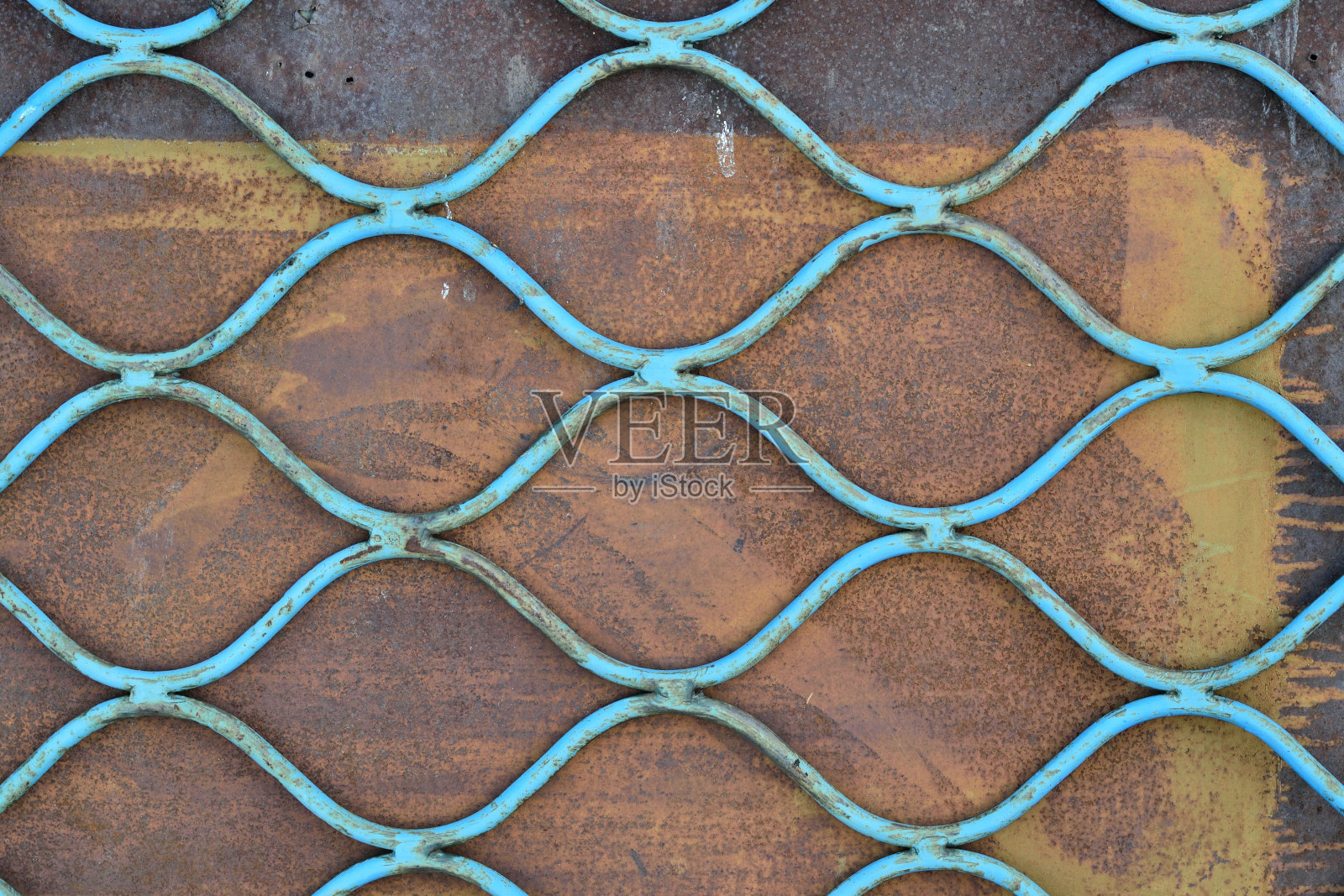 蓝色的铁格栅照片摄影图片