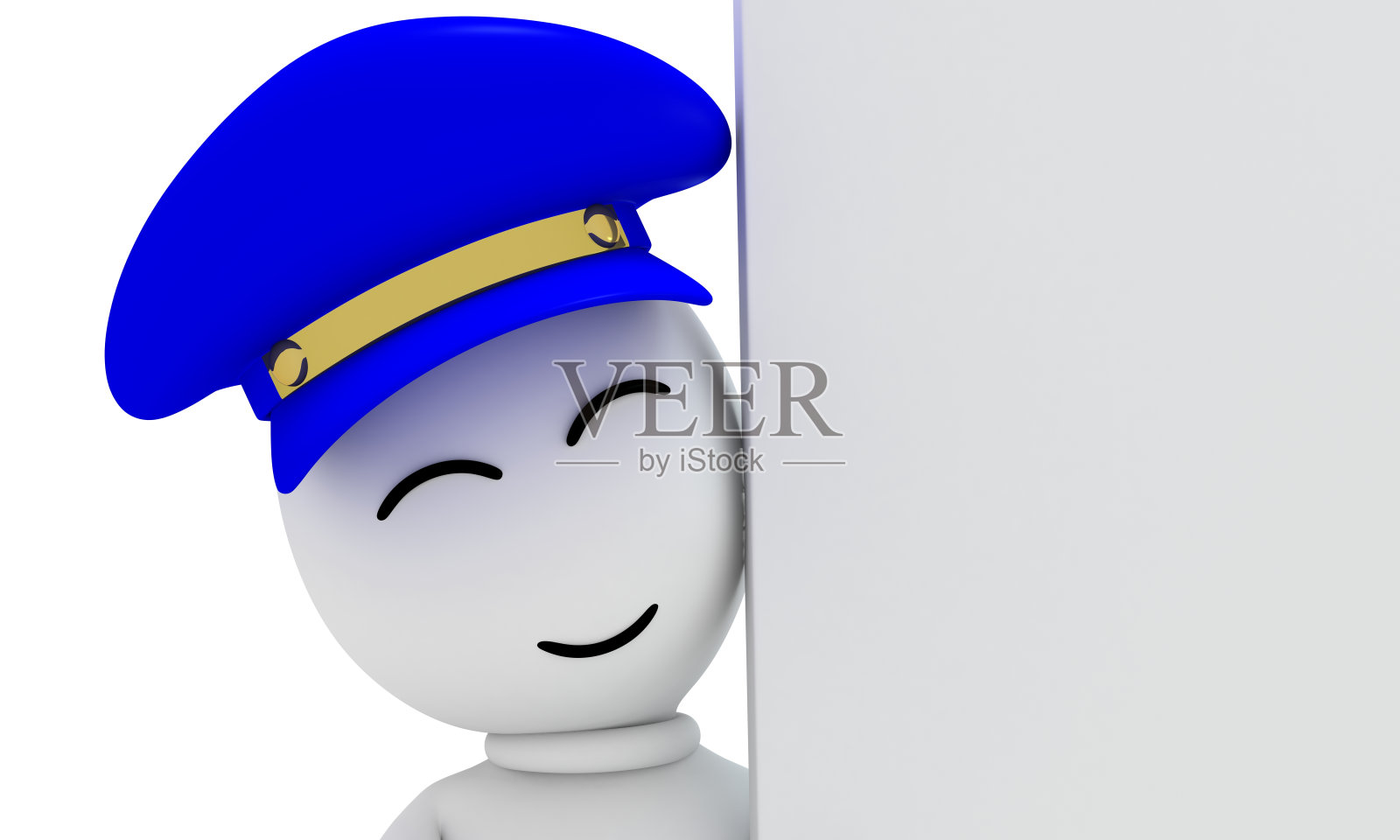 3d卡通小人正举着空板照片摄影图片