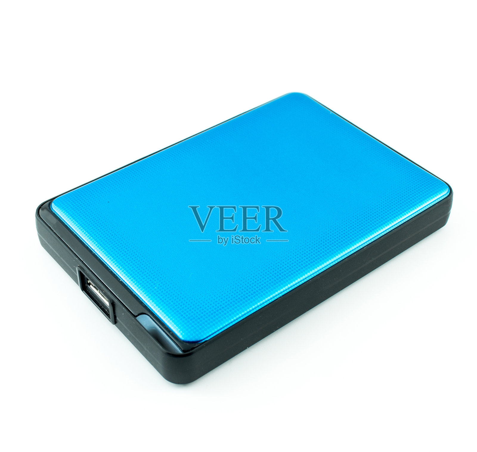 便携式外接硬盘驱动器磁盘隔离白色照片摄影图片