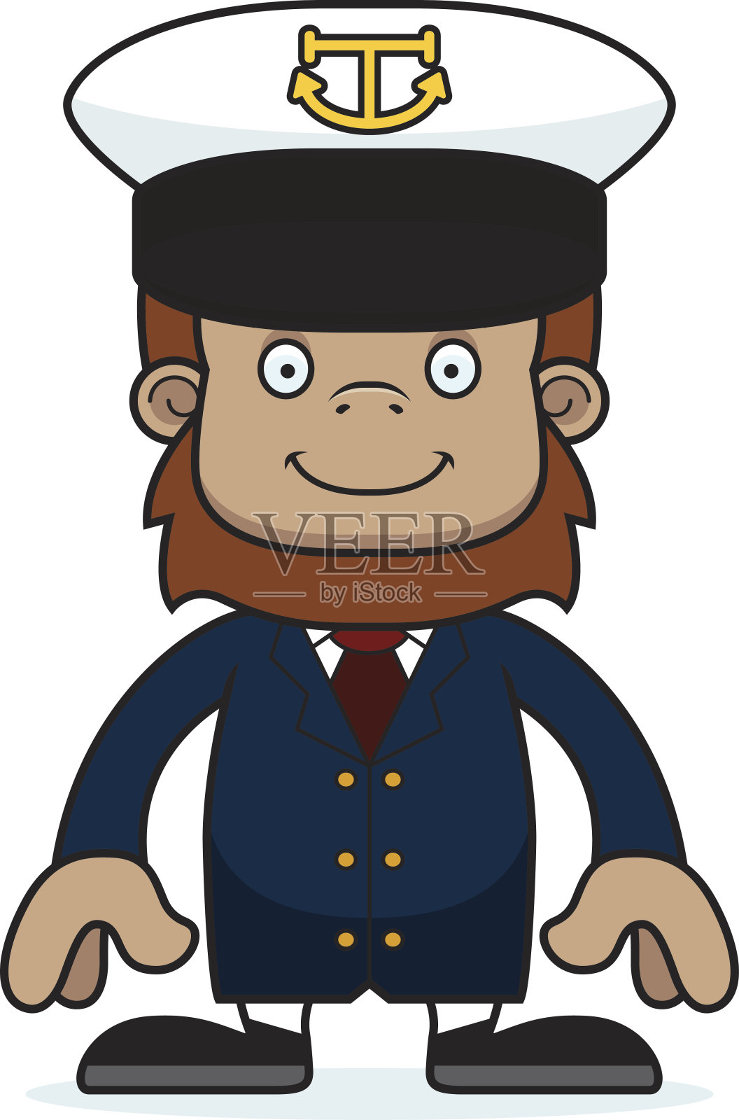 卡通微笑船长Sasquatch设计元素图片