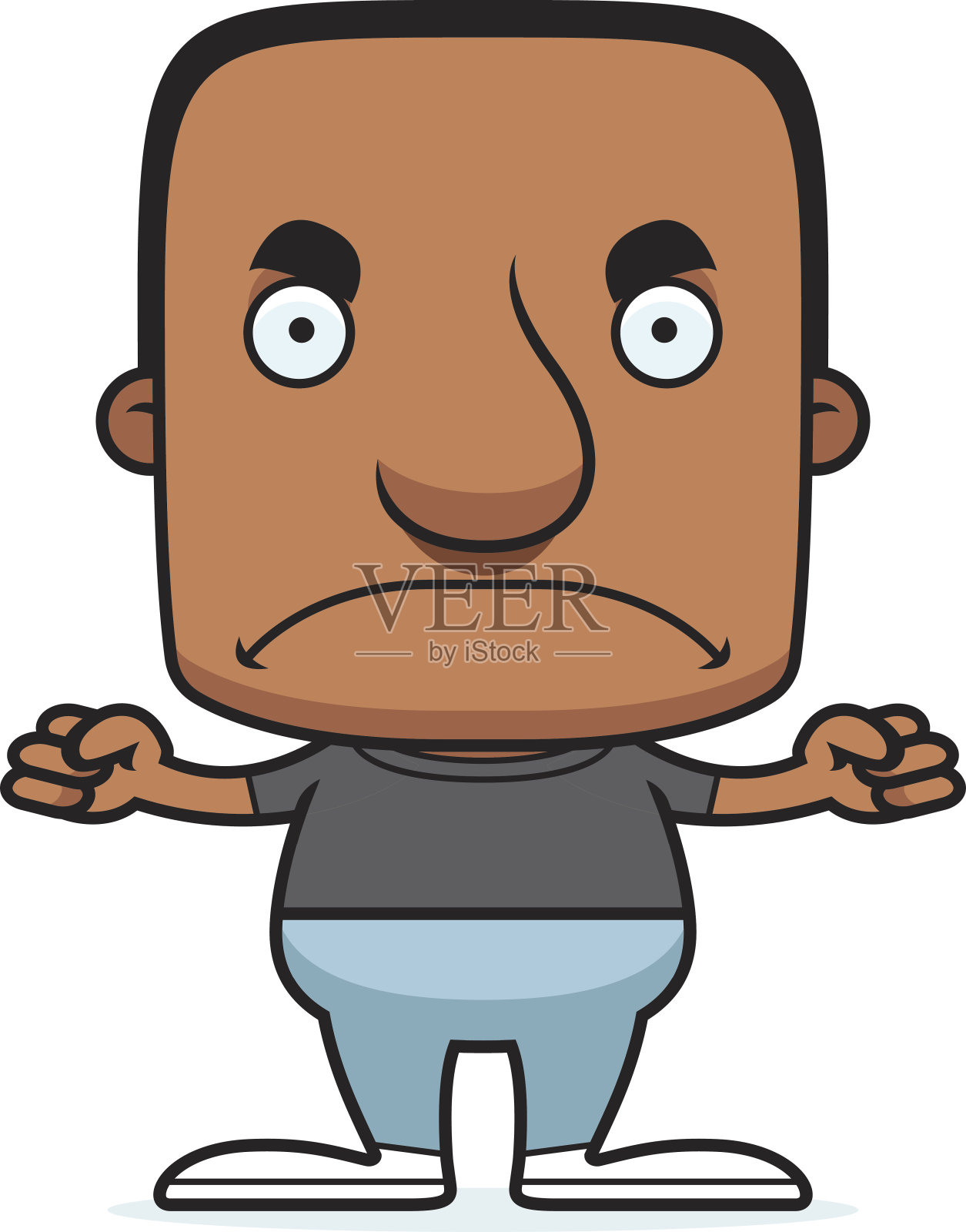 卡通生气的人设计元素图片