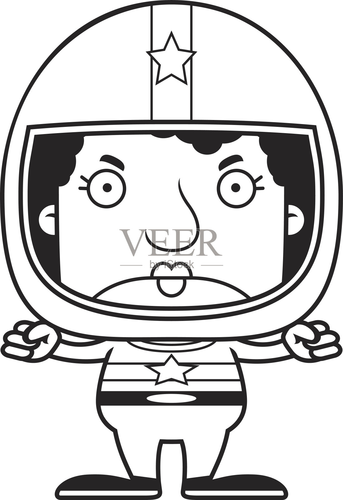 卡通愤怒的赛车女司机插画图片素材