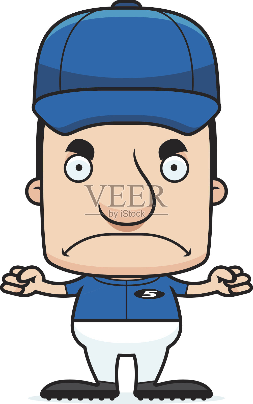 卡通愤怒的棒球运动员设计元素图片