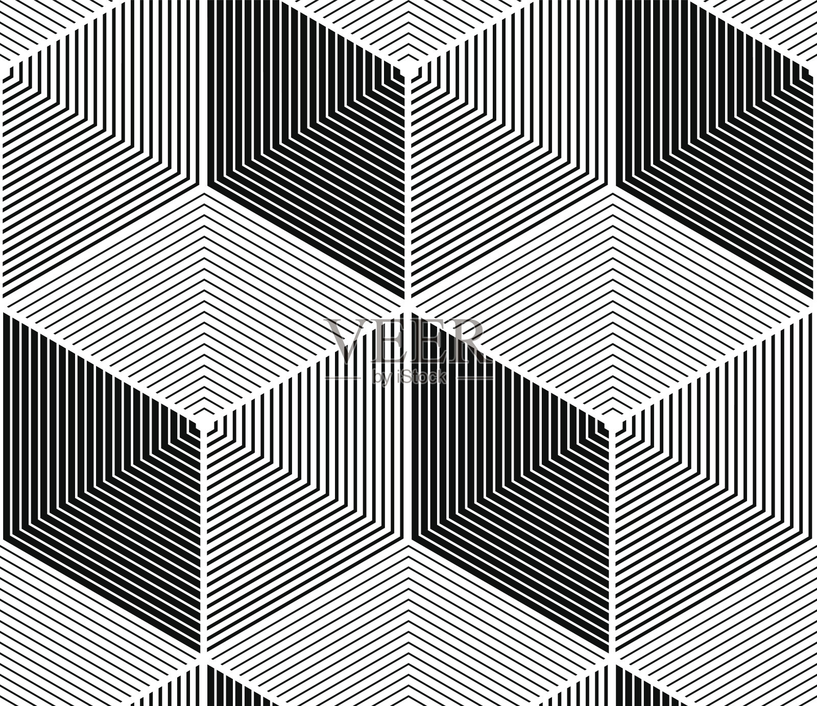 有规则的对比，与缠结的3d形状无尽的图案插画图片素材