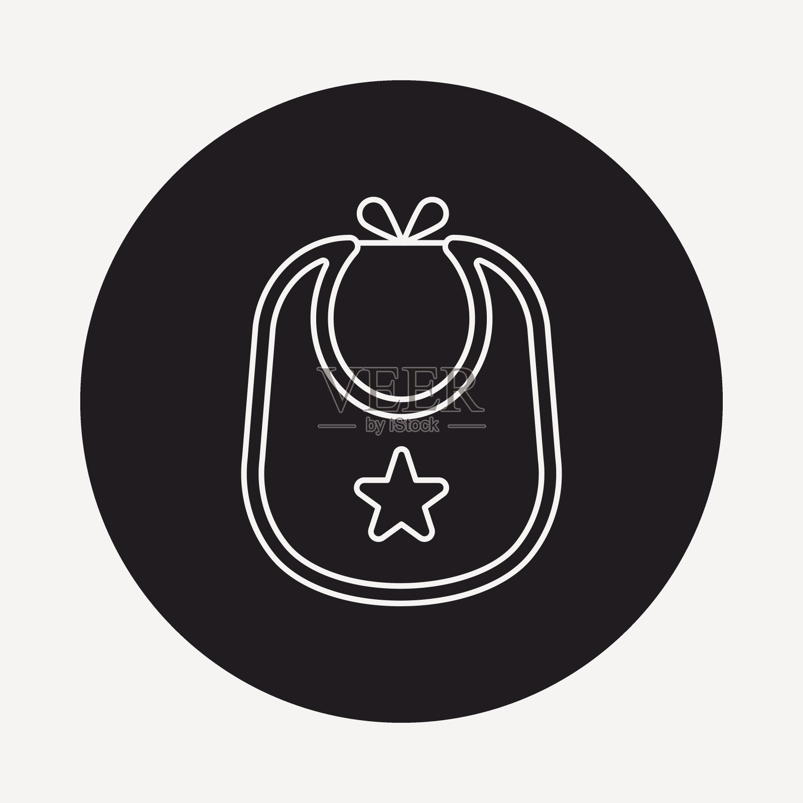 婴儿围兜线图标插画图片素材