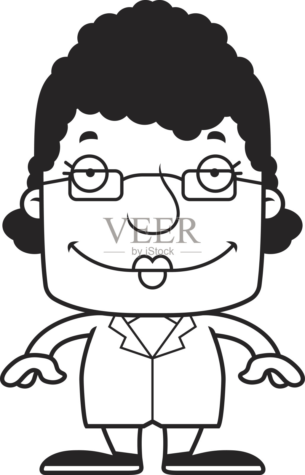 卡通微笑的女科学家设计元素图片