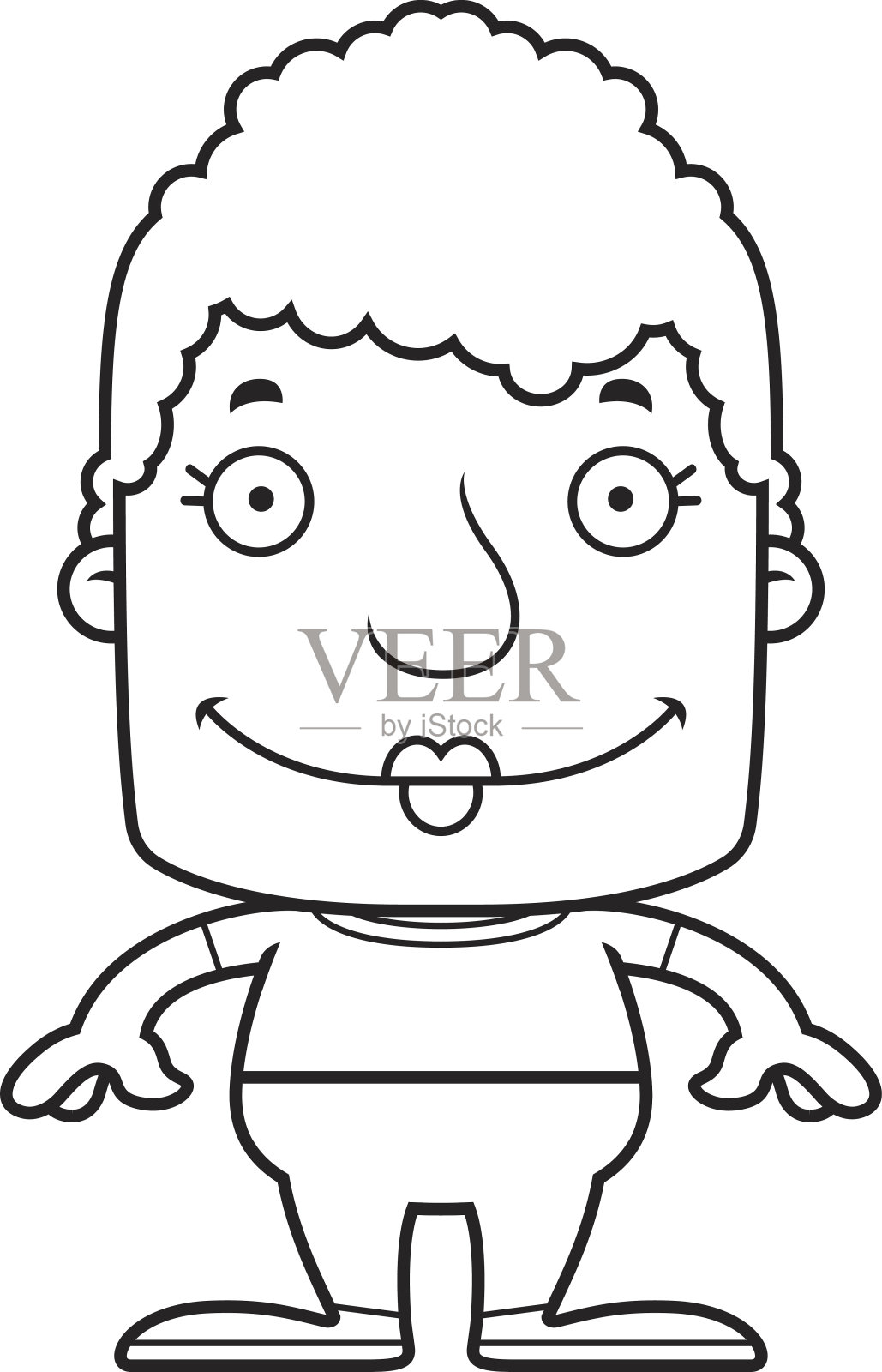 卡通微笑的女人设计元素图片