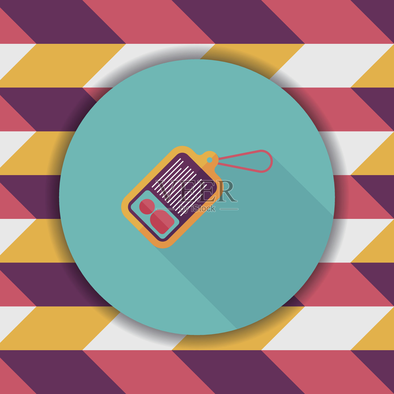 标识牌平面图标与长影子图标素材