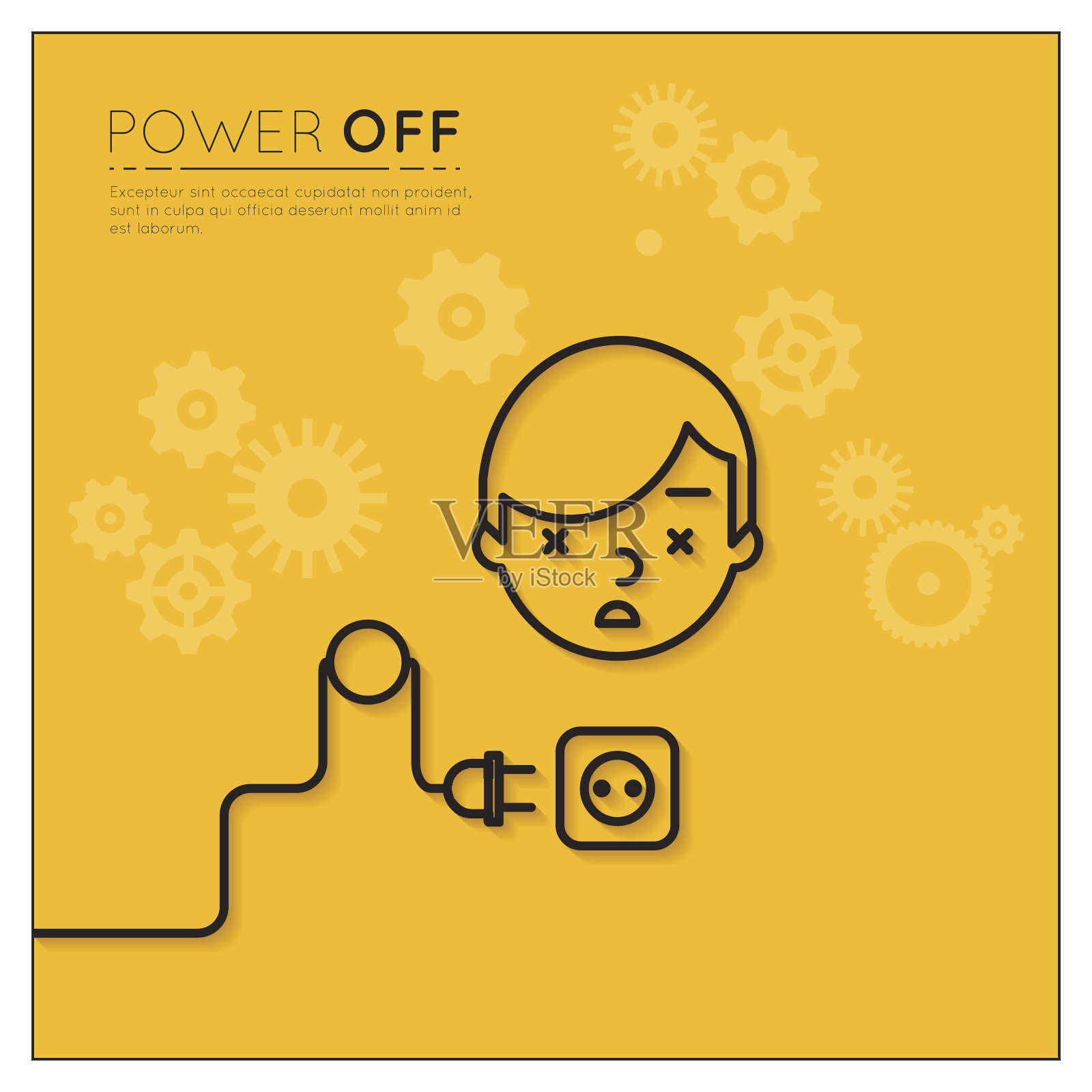 关机。断开连接的人插画图片素材