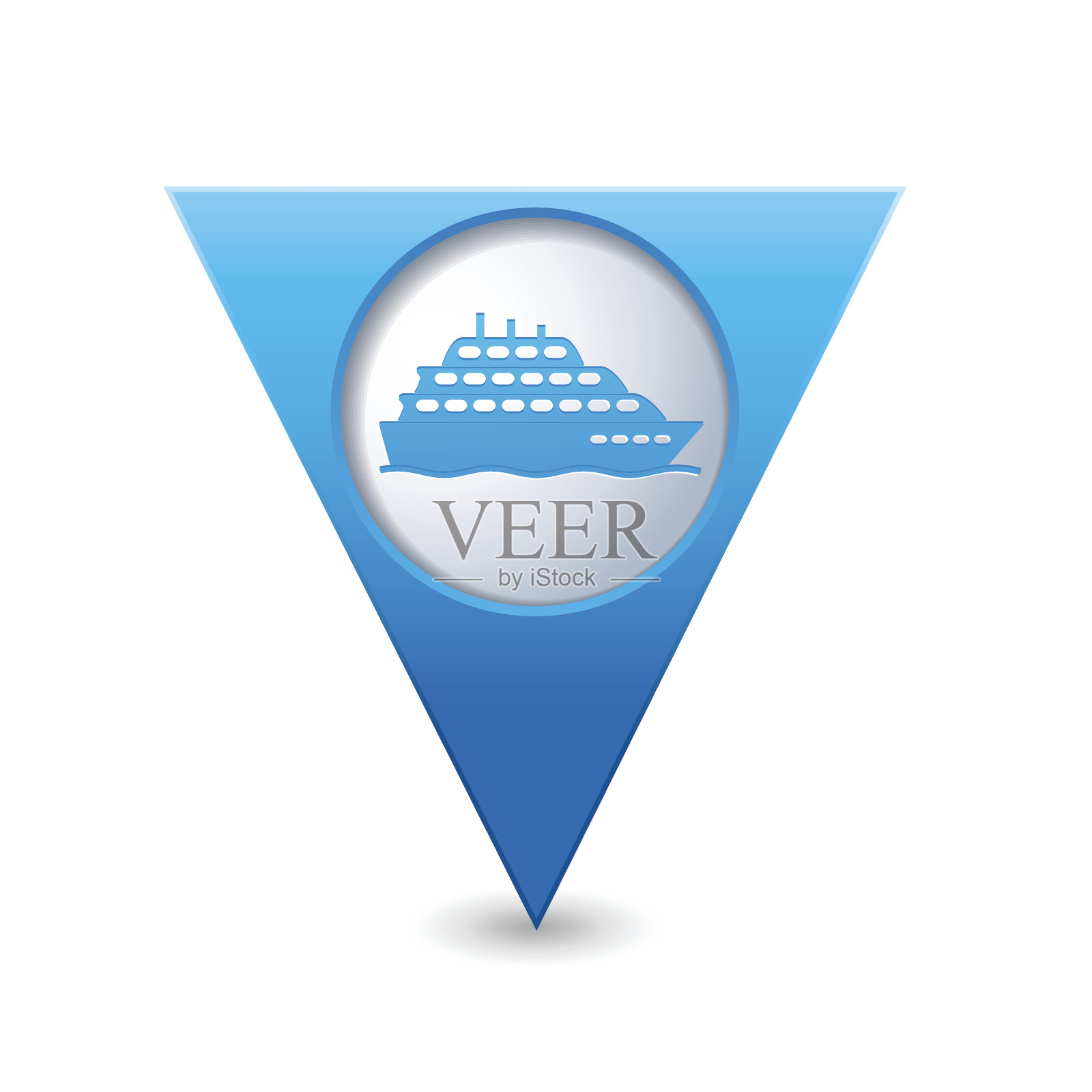 地图指针与船舶图标图标素材