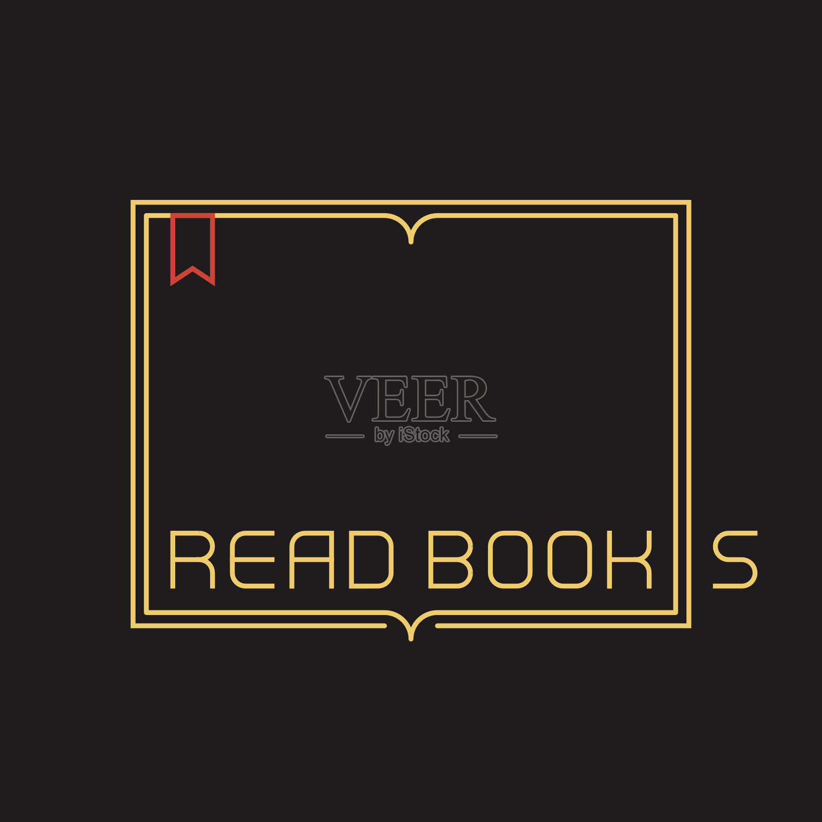 大纲矢量打开书与书签。边境铭文插画图片素材