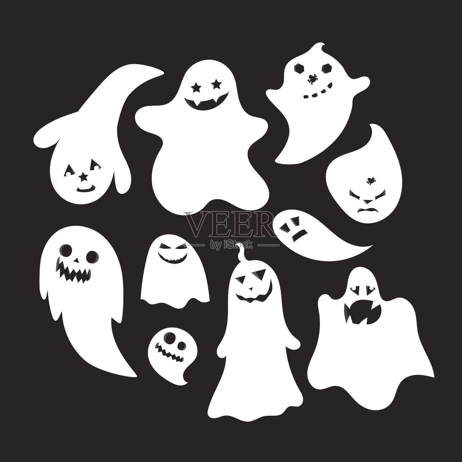 万圣节的情绪幽灵设计元素图片
