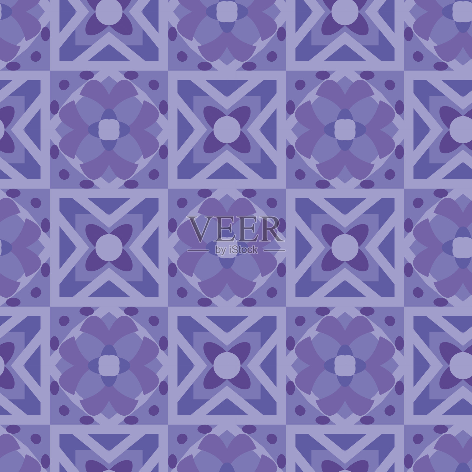 无缝几何花卉图案。插画图片素材