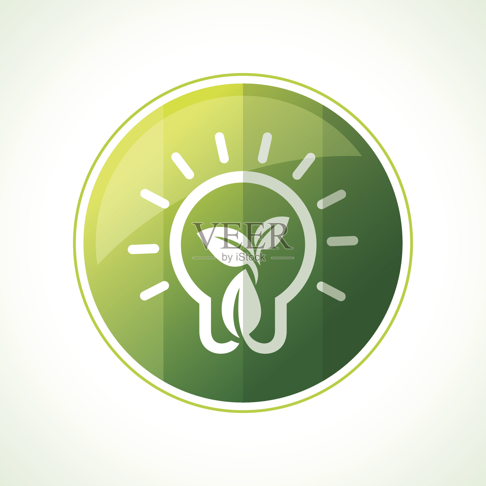 生态图标与绿色的叶子在向量插画图片素材