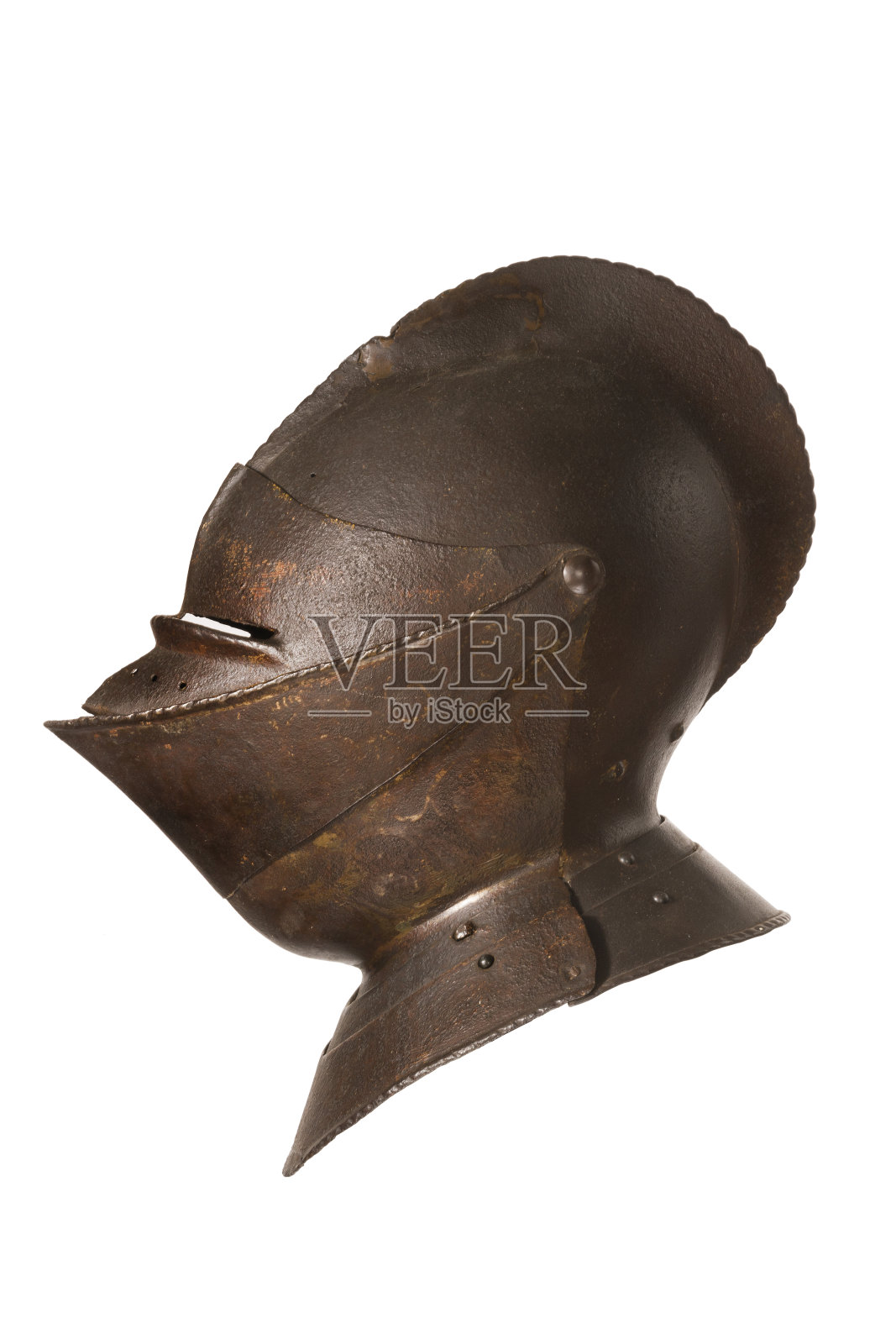 古色古香的头盔为原来孤立的骑士白色照片摄影图片