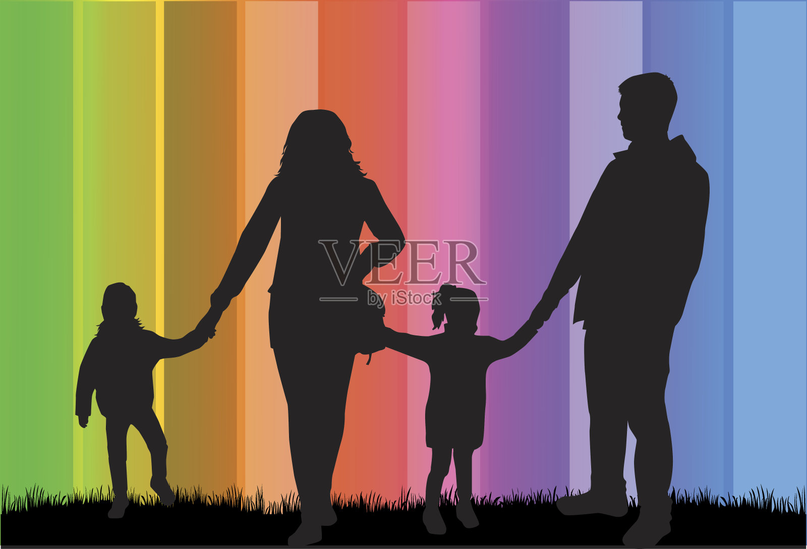 家庭轮廓插画图片素材