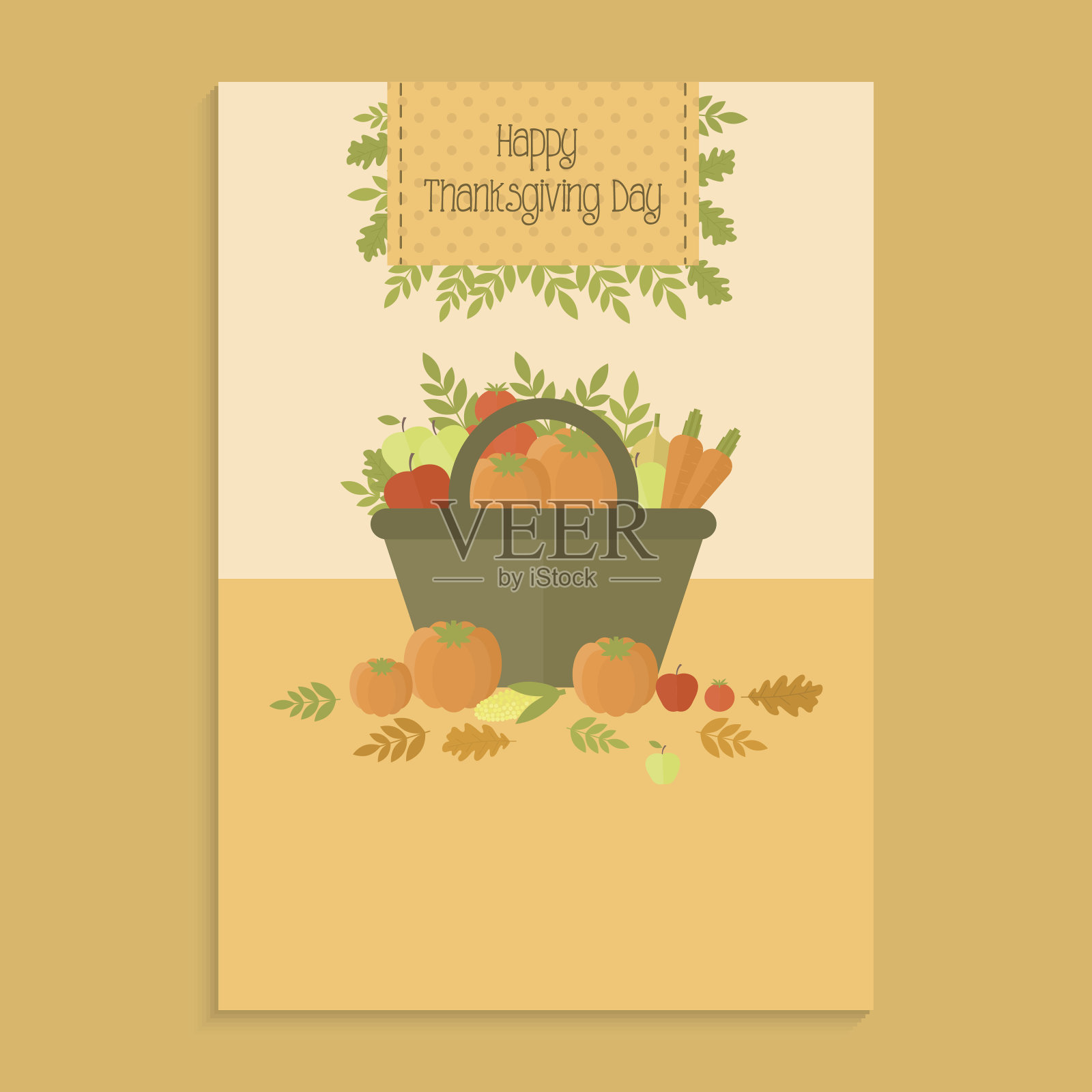 有南瓜的感恩节海报插画图片素材