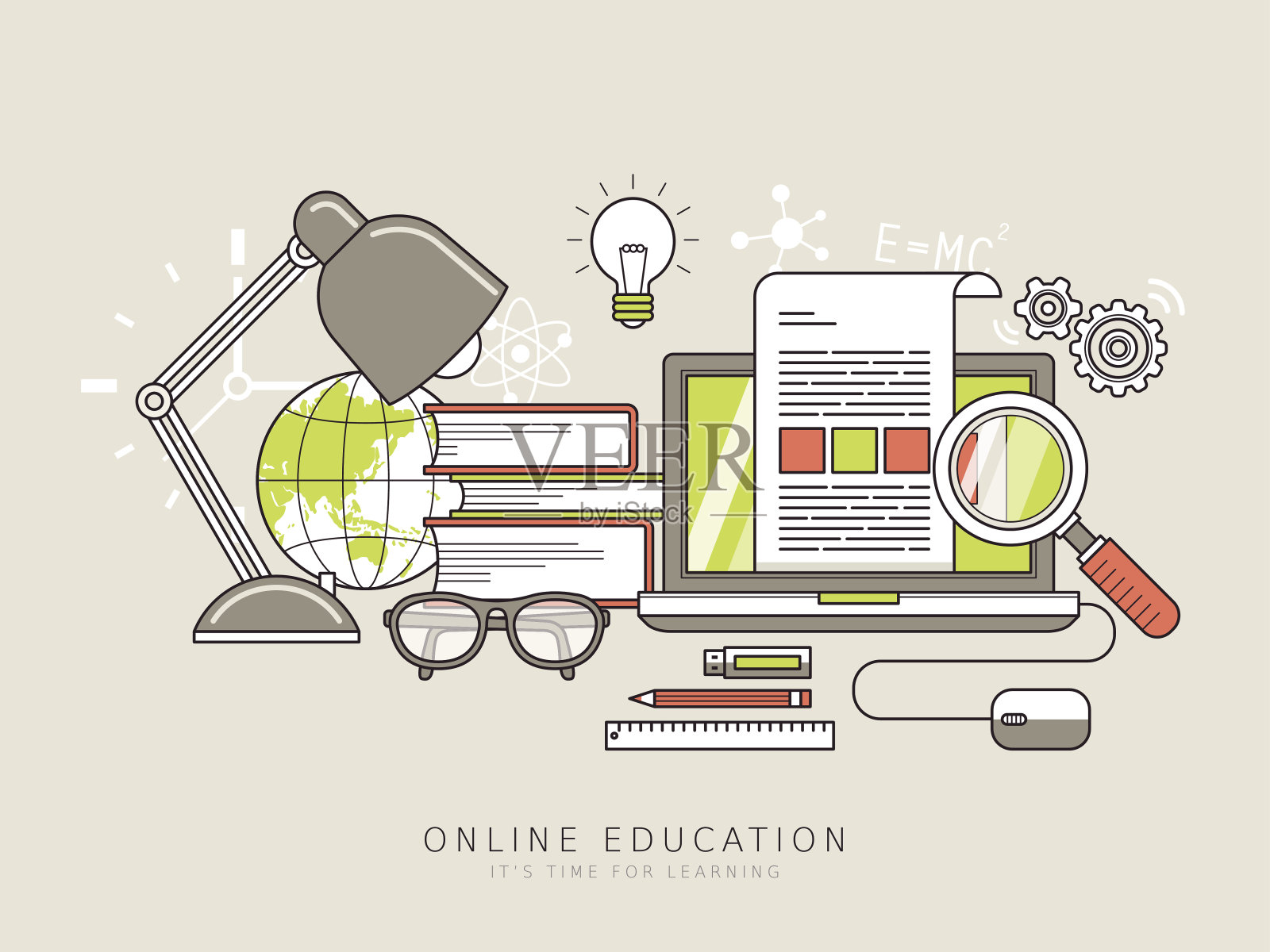 在线教育的概念插画图片素材