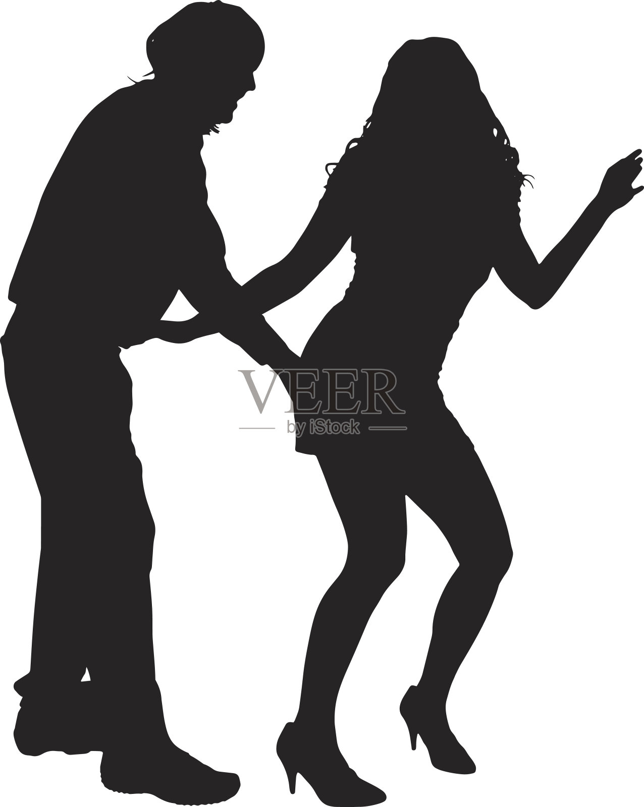 矢量剪影的一对。插画图片素材