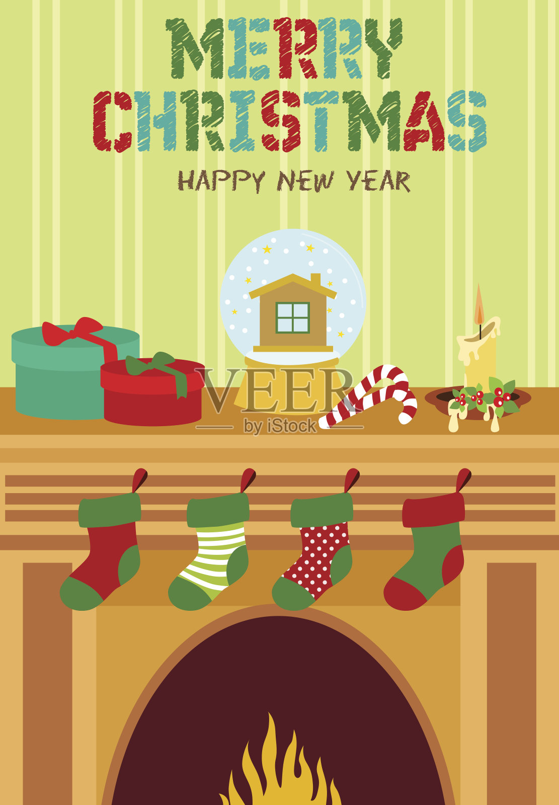 圣诞快乐卡设计模板素材