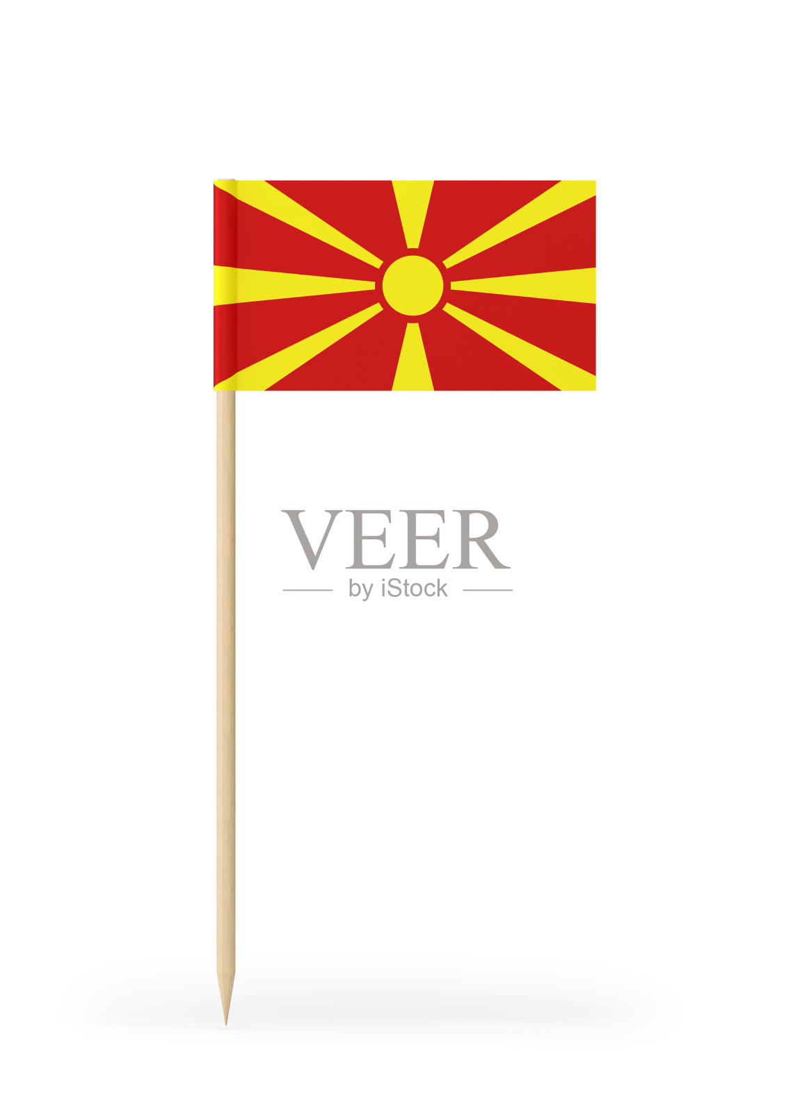 牙签上的马其顿小国旗照片摄影图片