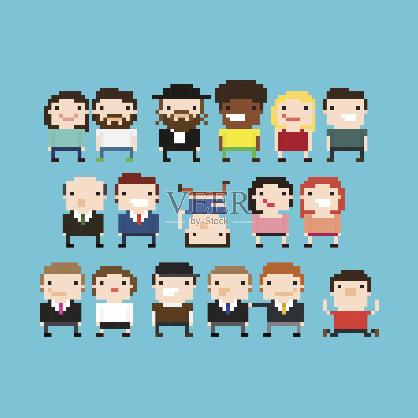 像素的人插画图片素材