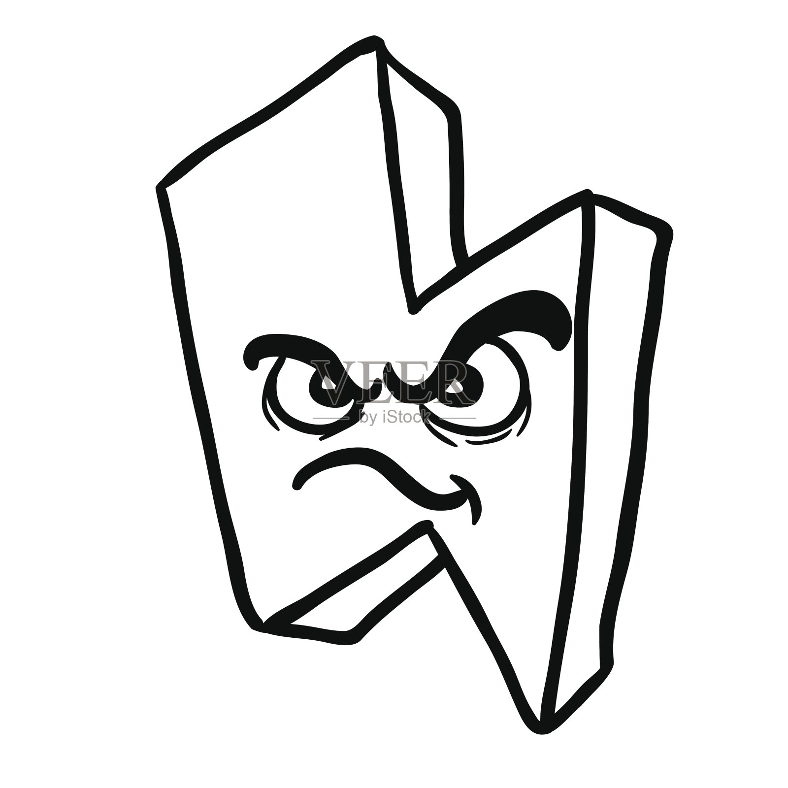 黑白怒雷设计元素图片