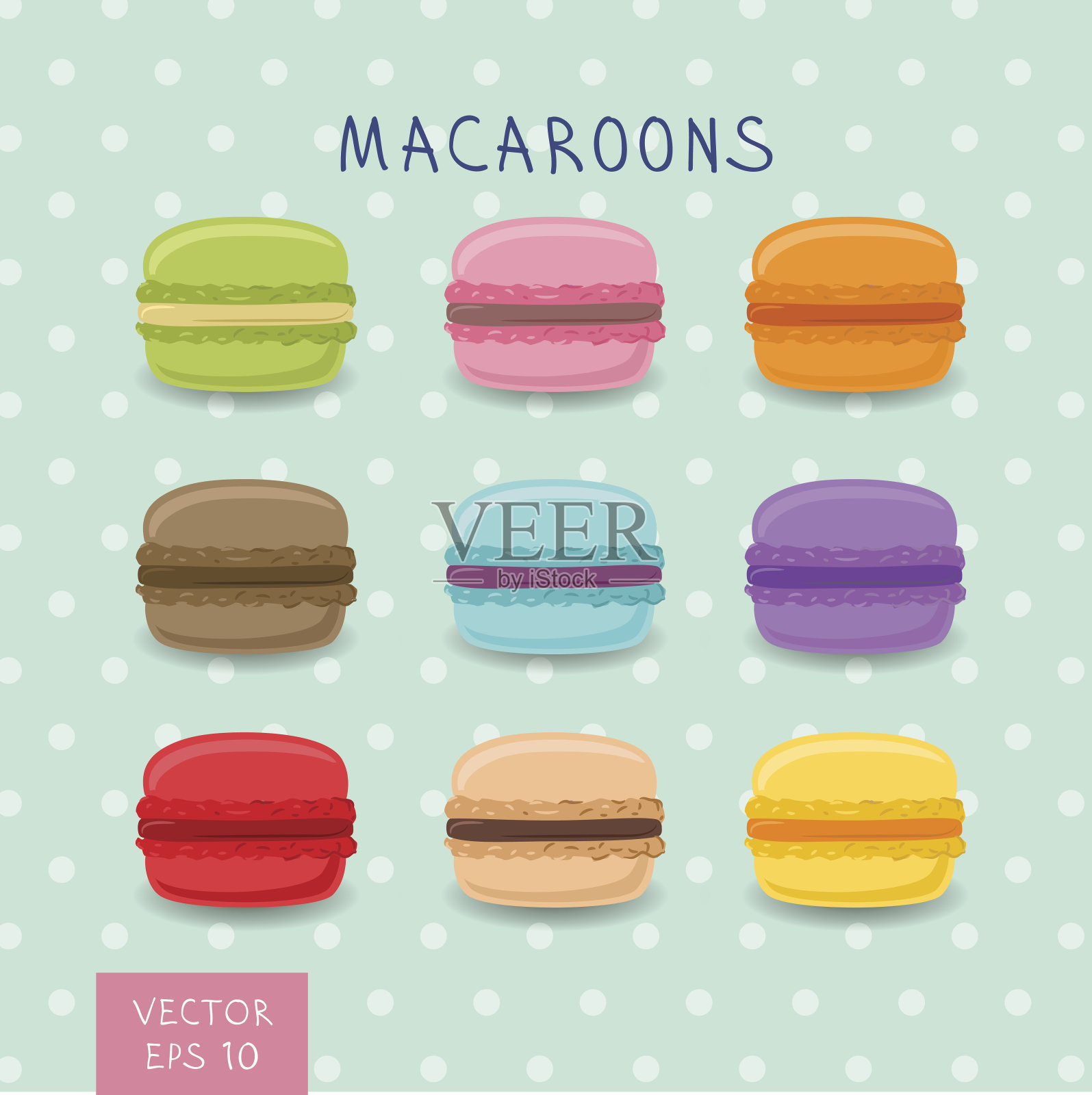 组蛋白杏仁饼。矢量图插画图片素材