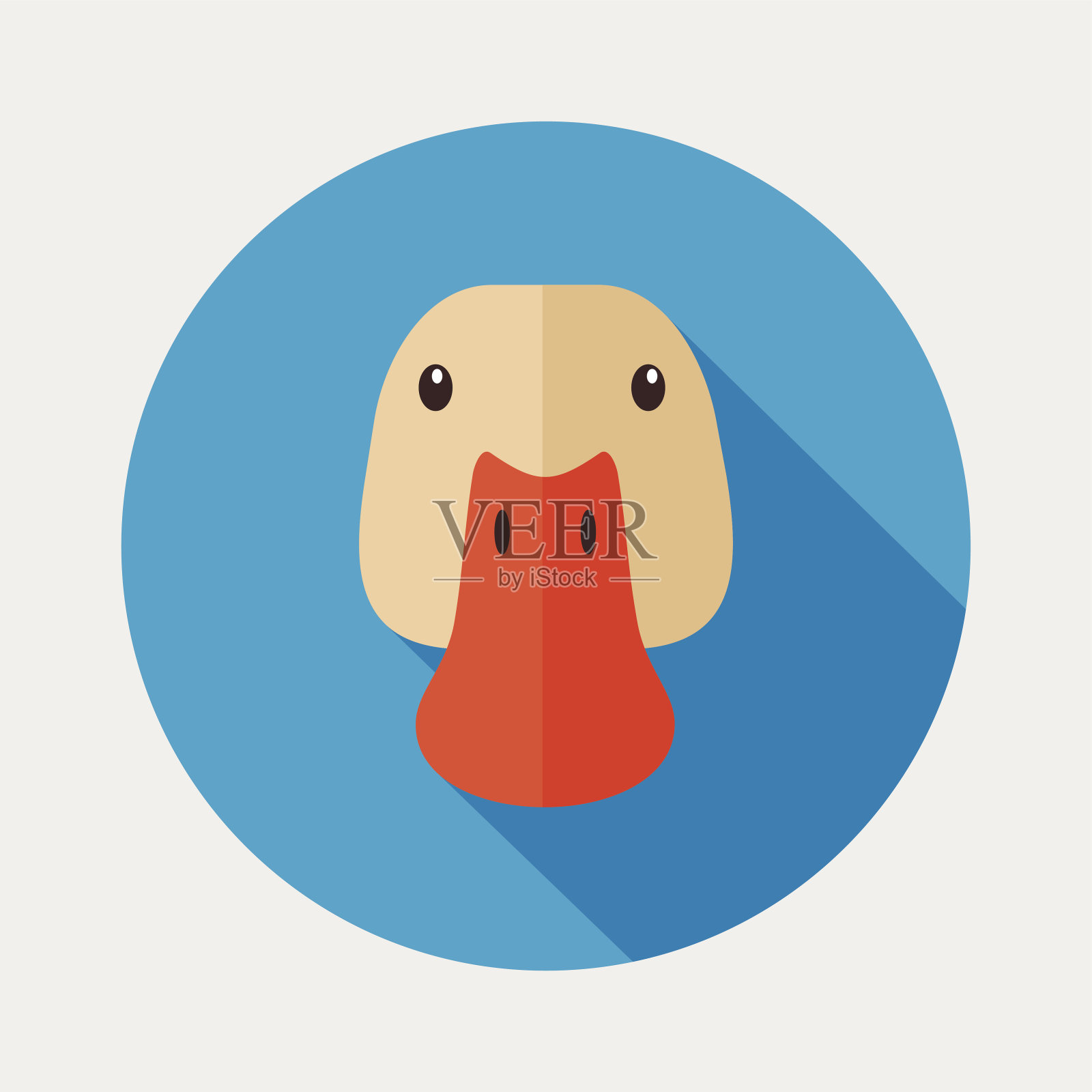 鸭平图标与长影子设计元素图片