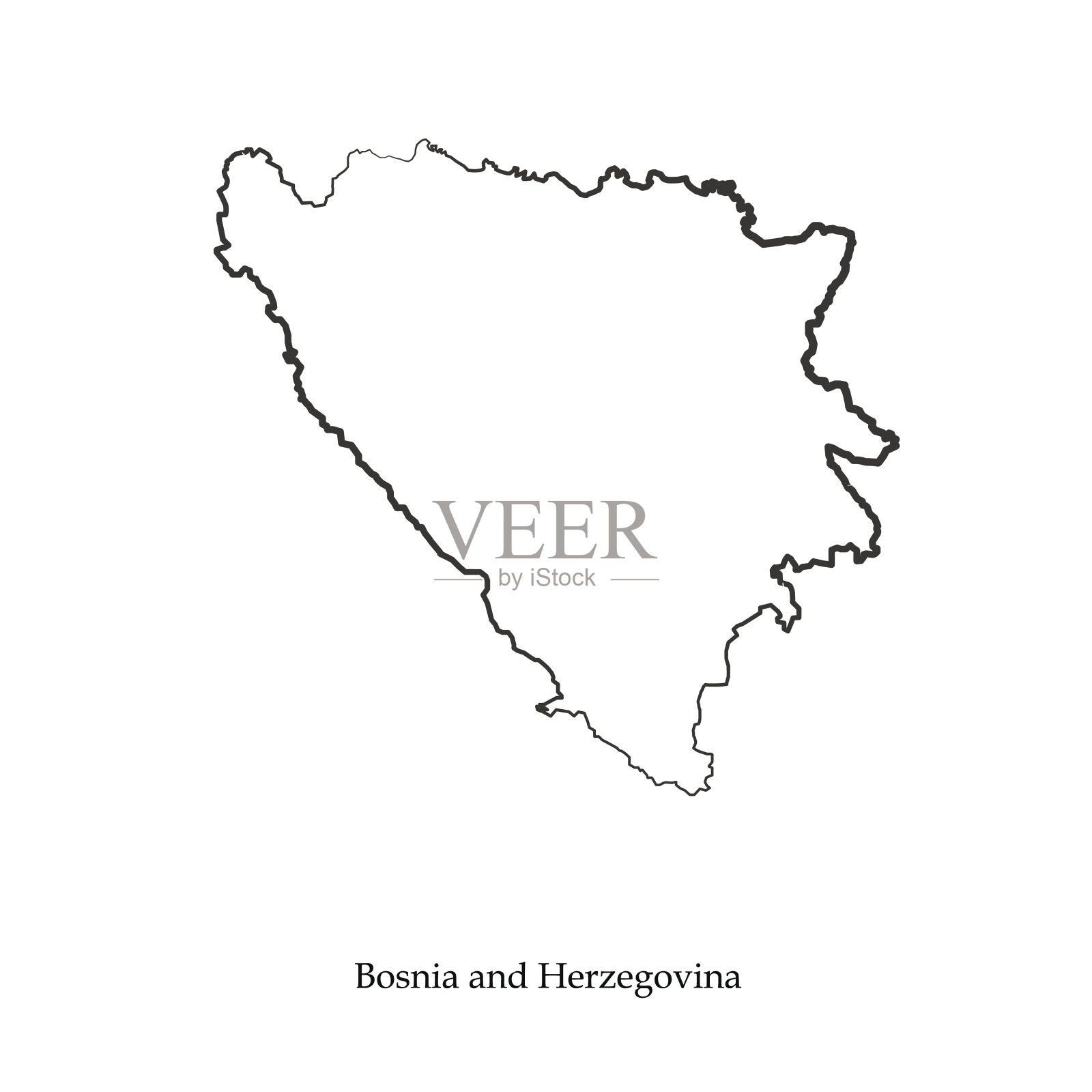 波斯尼亚和黑塞哥维那的地图供您设计插画图片素材