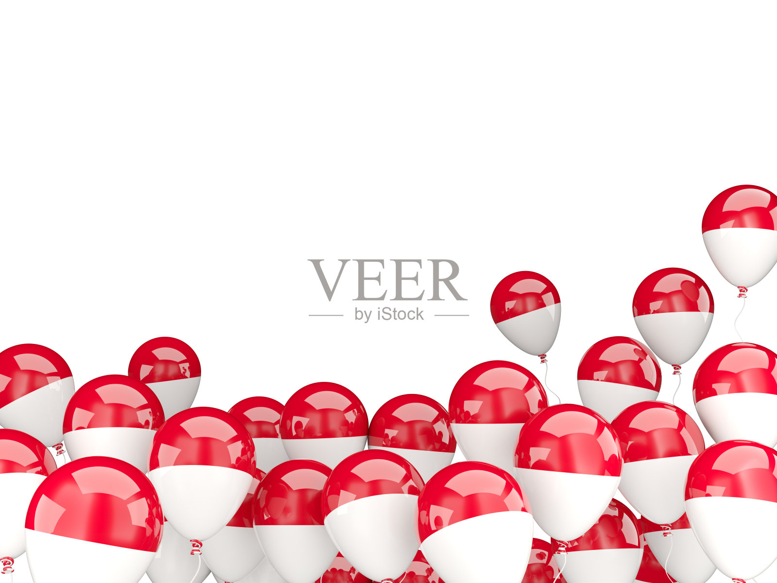 悬挂着印度尼西亚国旗的气球照片摄影图片