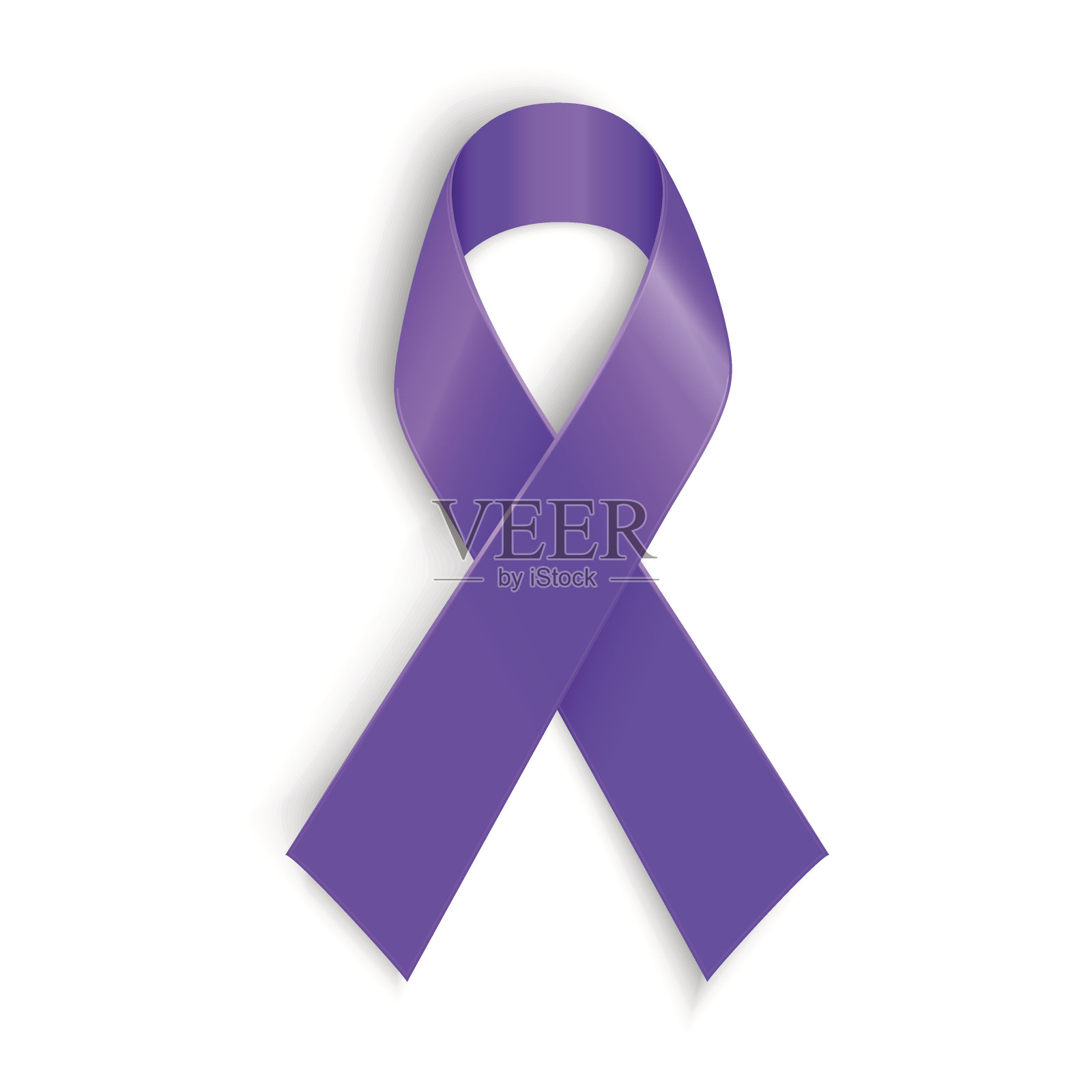 紫丝带象征对何杰金氏病的认识插画图片素材