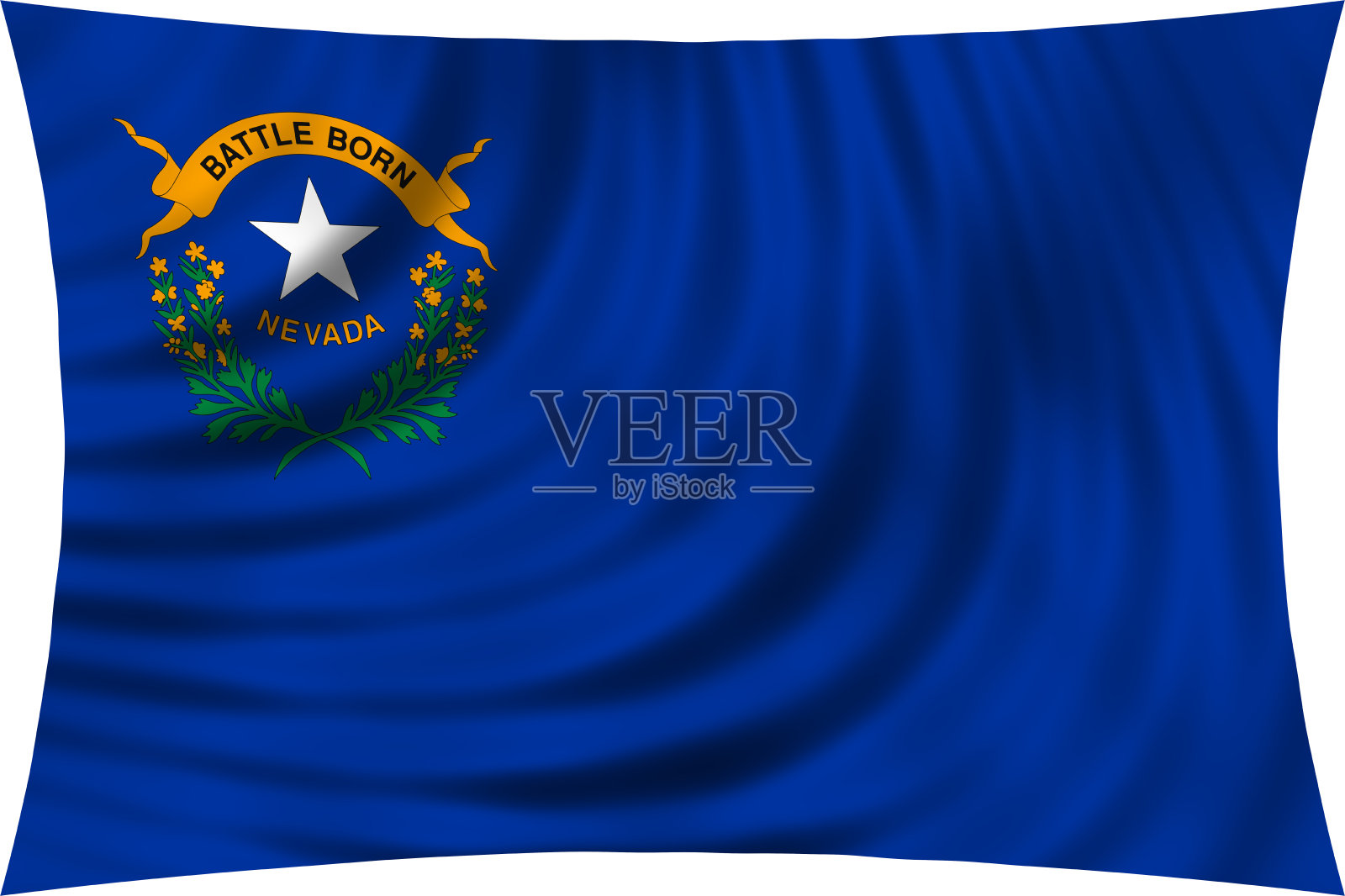 内华达的旗帜在白茫茫中飘扬照片摄影图片