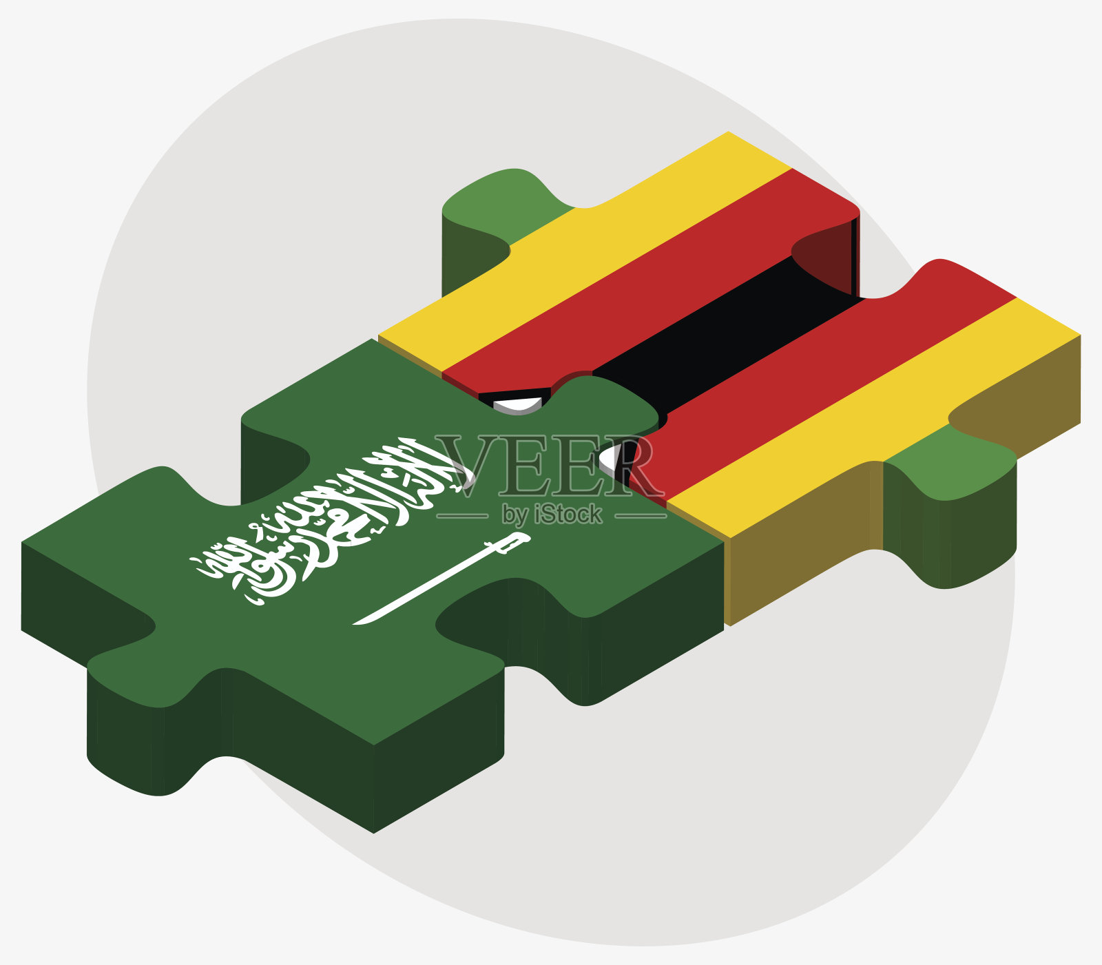 沙特阿拉伯和津巴布韦国旗插画图片素材