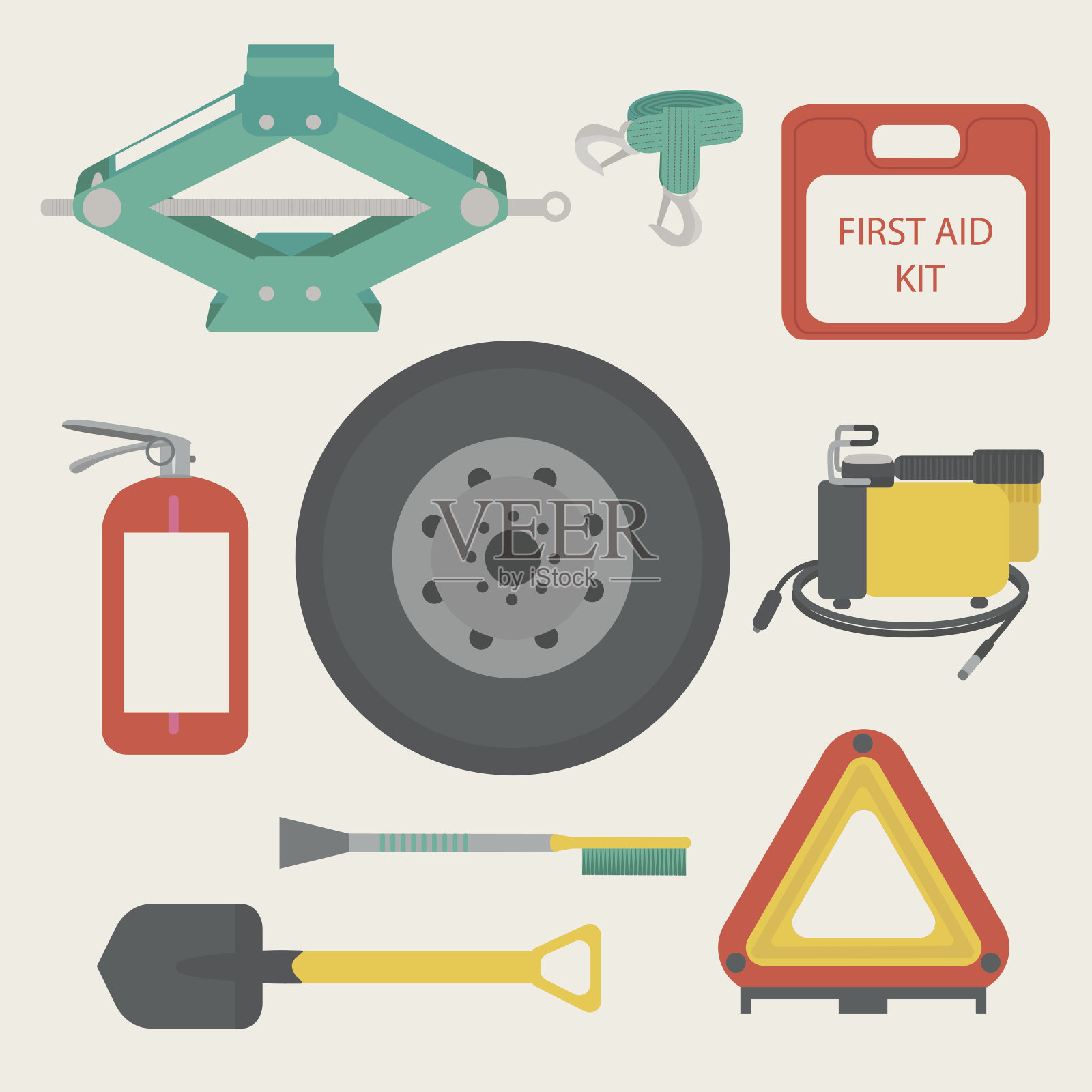 汽车急救包插画图片素材
